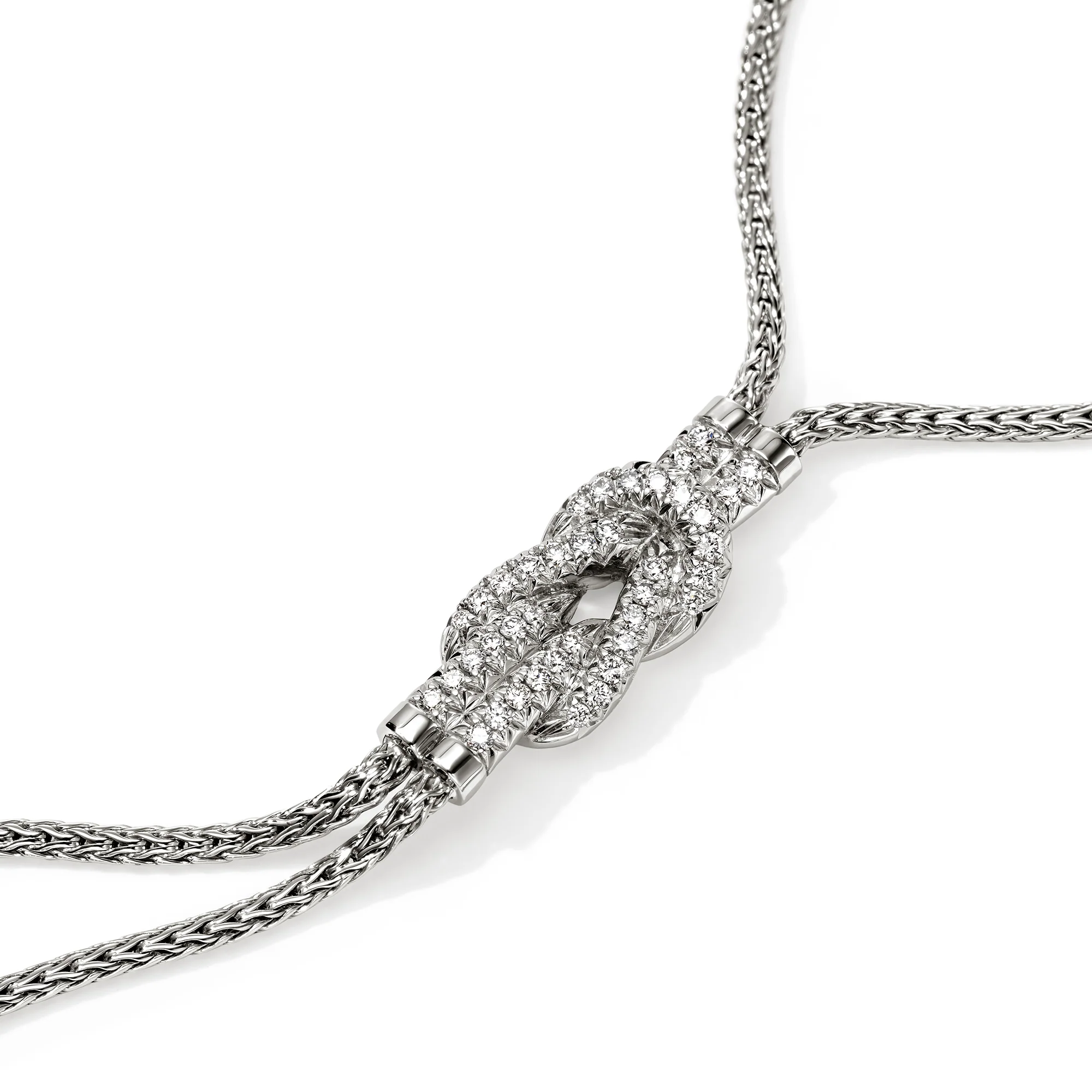 Love Knot Y Necklace, Sterling Silver, Diamonds|NBP987832DI - Image 2