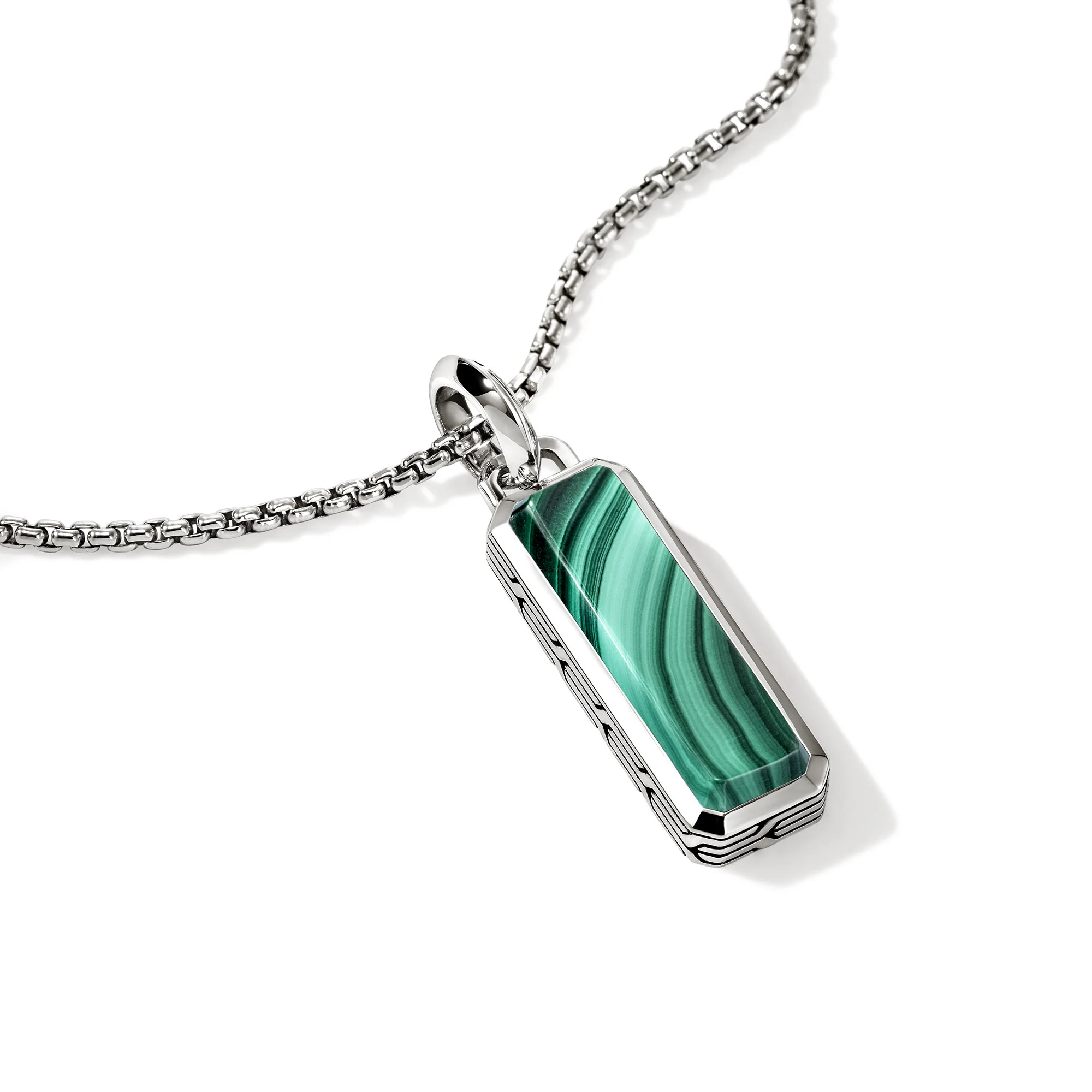 Malachite Talisman Necklace, Sterling Silver|NMS988001MH - Image 2