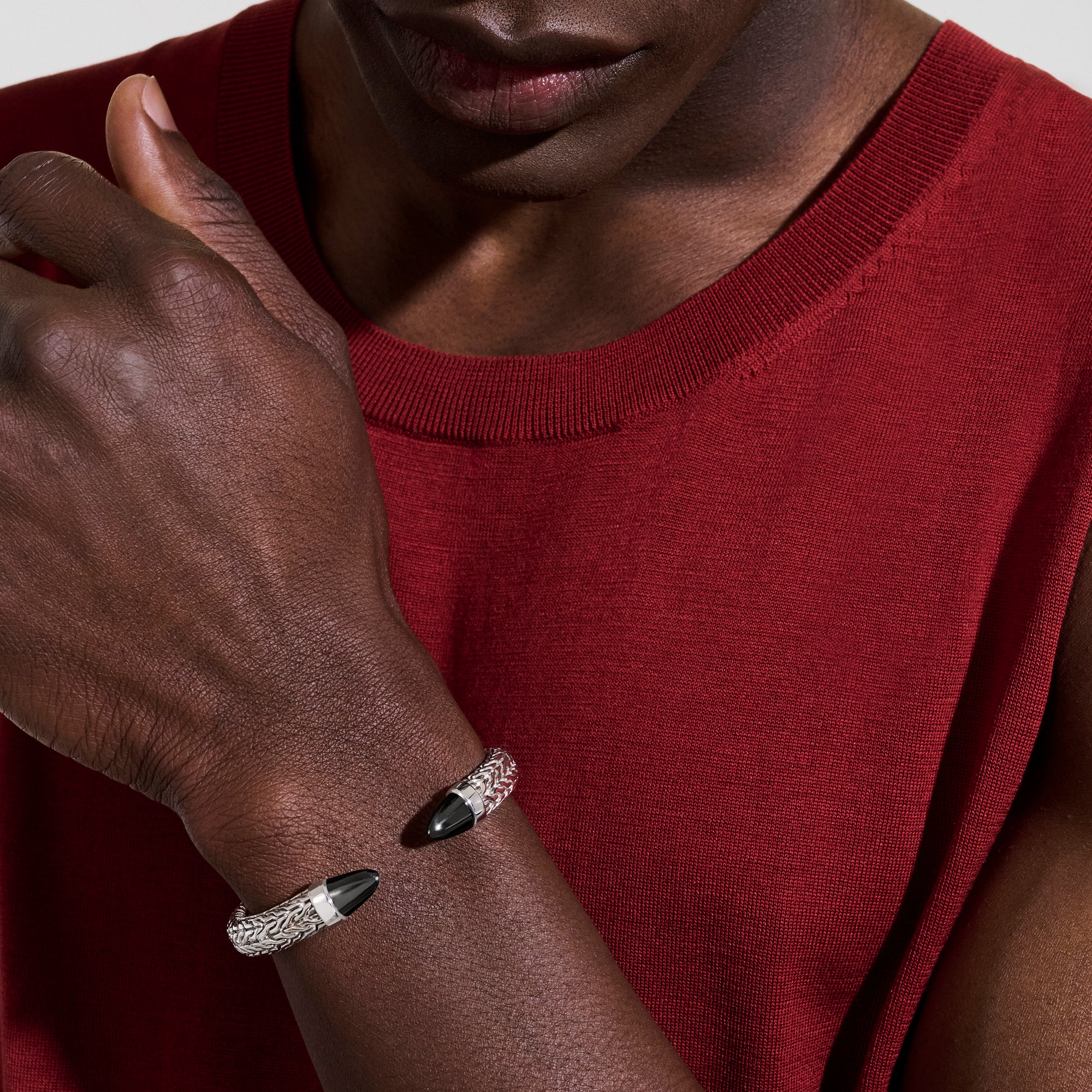 Spear 50 Flex Cuff, Sterling Silver, Black Onyx|CMS987961BON - Image 6