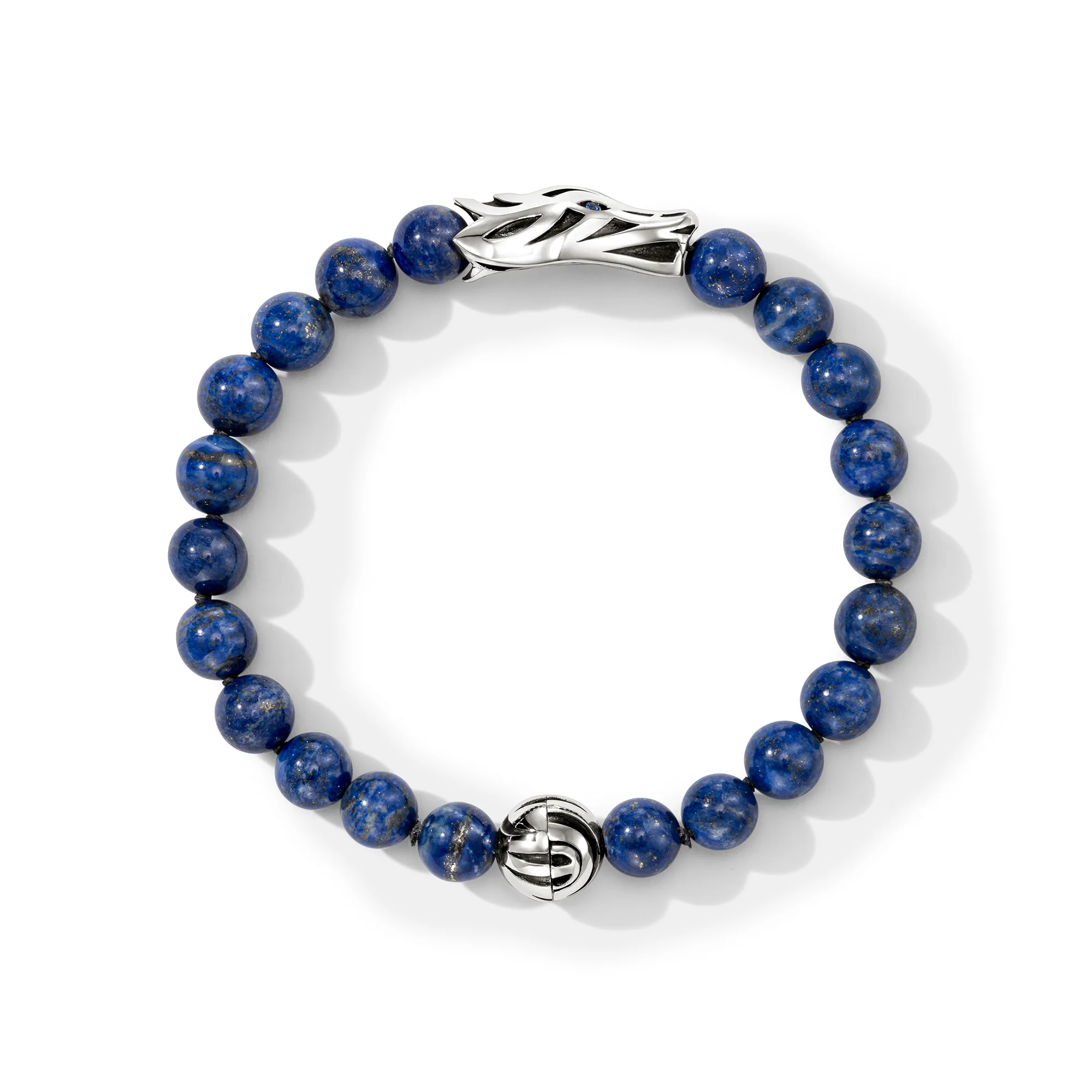 Naga Beaded Bracelet, Sterling Silver, Lapiz Lazuli, 8MM|BUS603861LPZBSP - Image 3