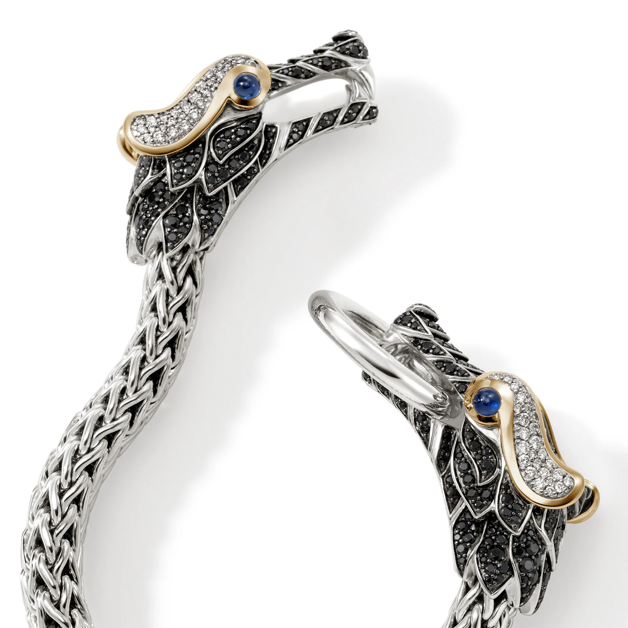 Naga Bracelet, Gold, Silver, Diamonds, 10.5MM|BUZS603284BLSBSPDI - Image 2
