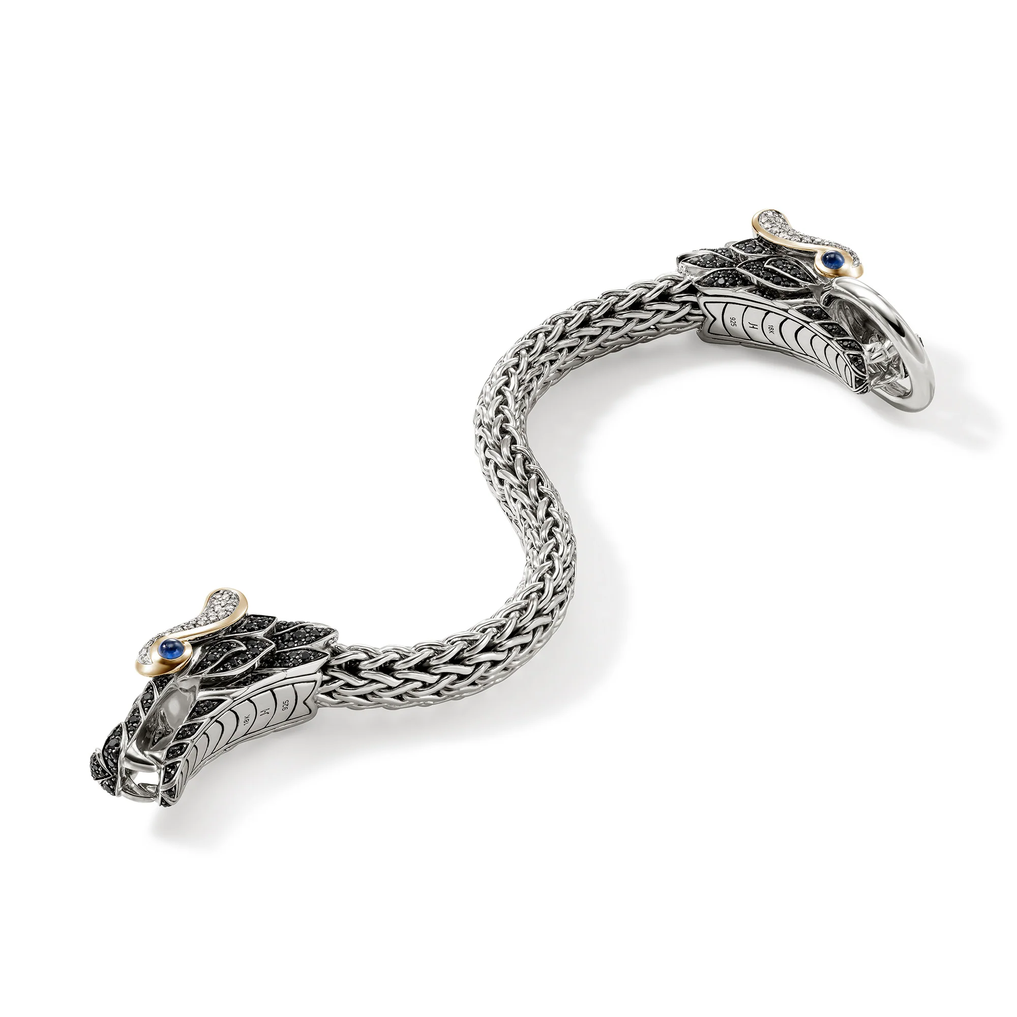 Naga Bracelet, Gold, Silver, Diamonds, 10.5MM|BUZS603284BLSBSPDI - Image 3