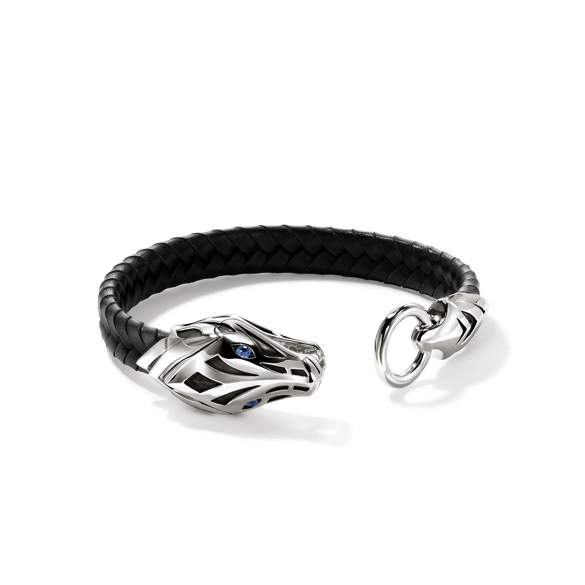 Naga Bracelet, Leather, Sterling Silver, Blue Sapphire, 10MM|BUS603611BSP - Image 3