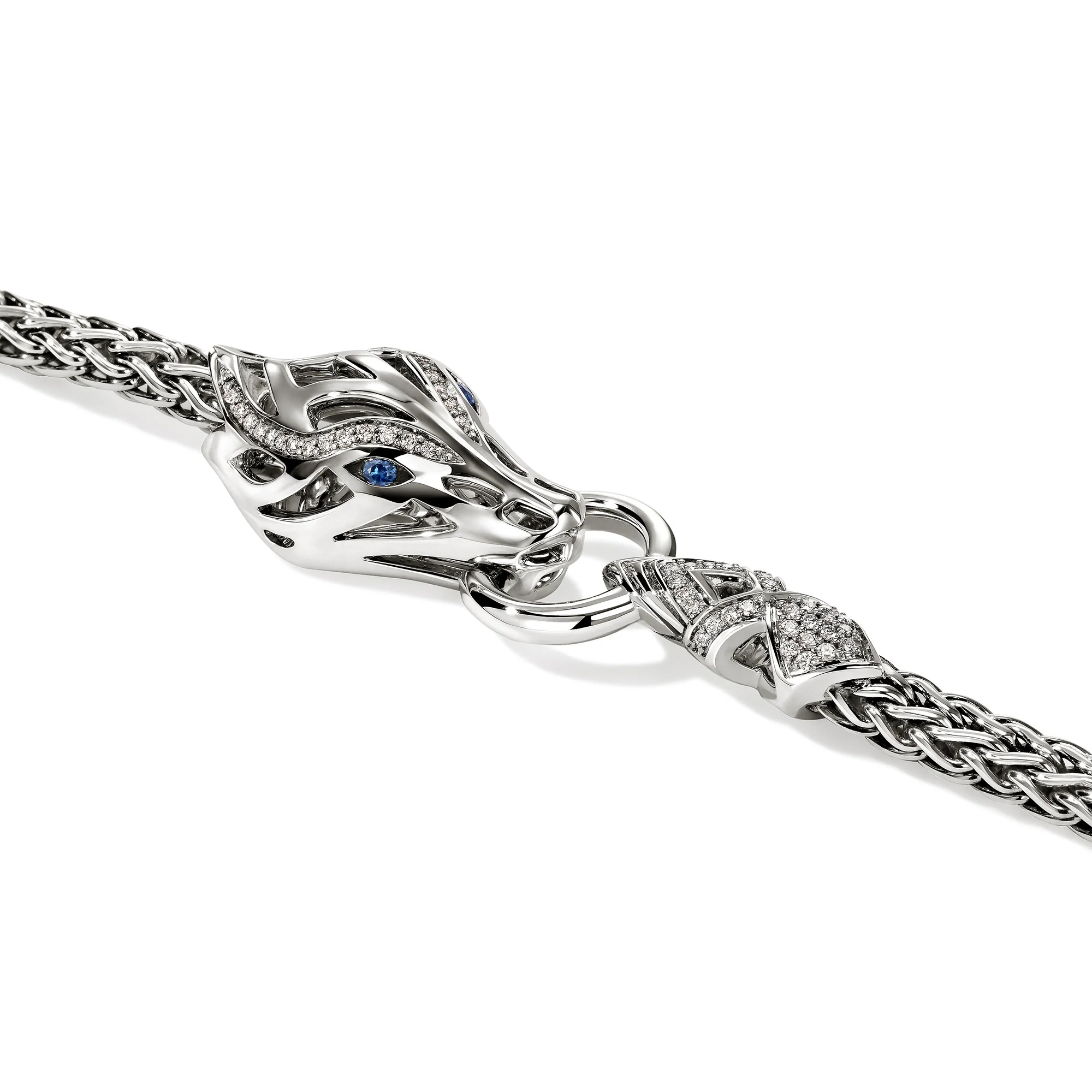 Naga Bracelet, Sterling Silver, Diamonds, Blue Sapphires, 4.4MM|BUP603742BSPDI - Image 2