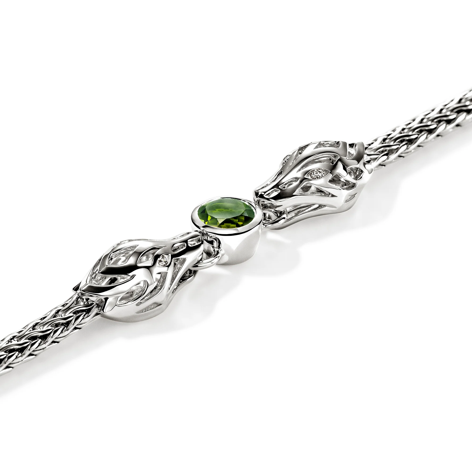 Naga Bracelet, Sterling Silver, Green Tourmaline, Diamond 3.5MM|BUS604231GTDI - Image 2