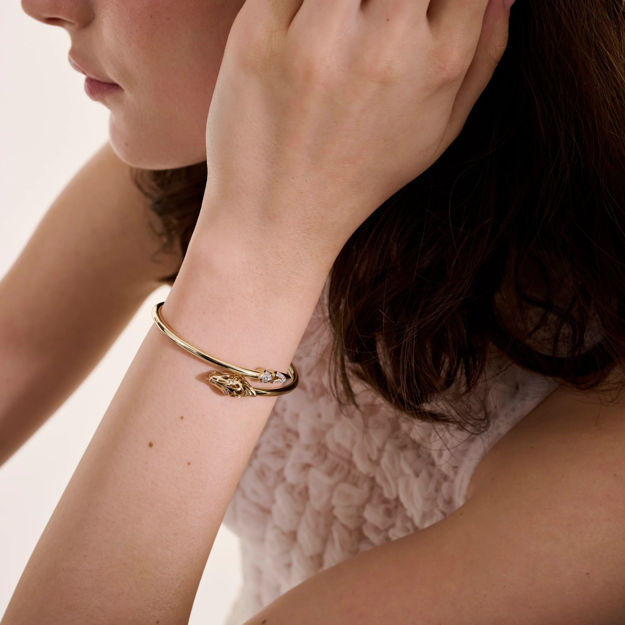 Naga Cuff, Gold, Diamonds, Slim|CGGX6034422DI - Image 6