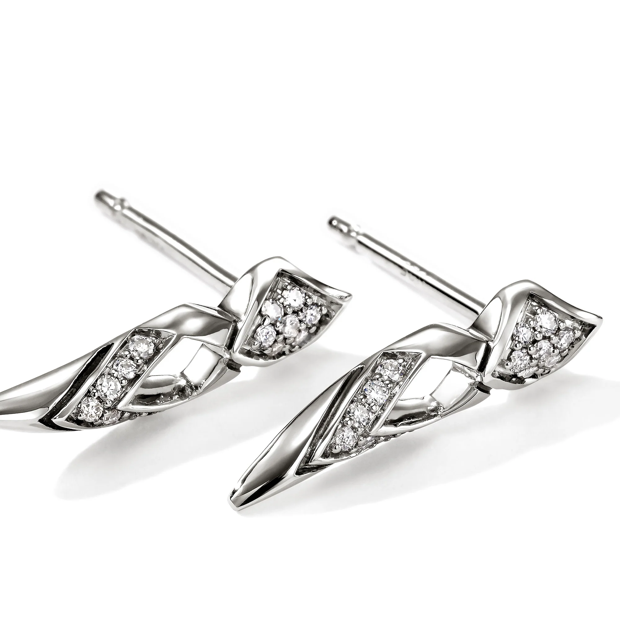 Naga Earrings, Sterling Silver, Diamonds|EBP603992DI - Image 2