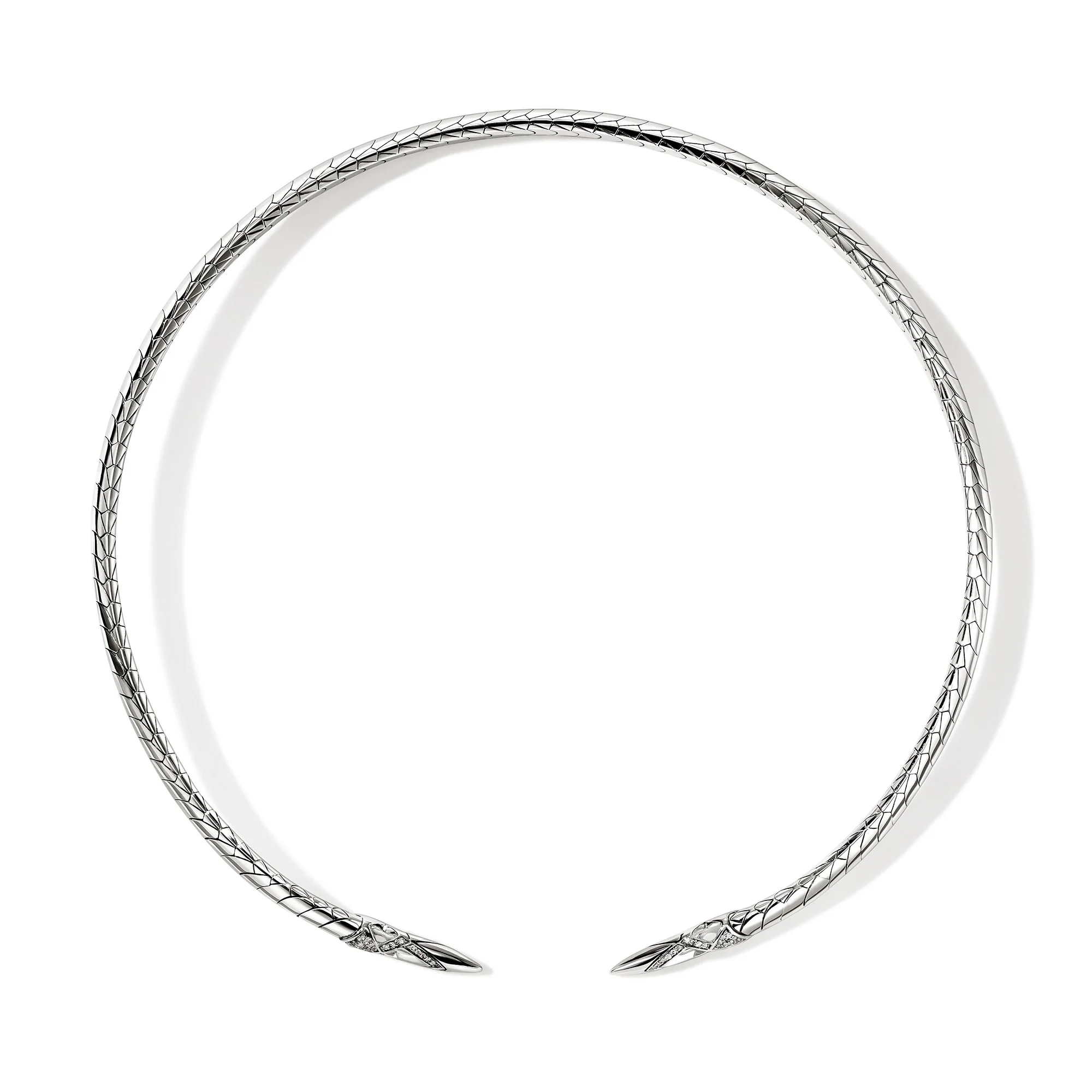 Naga Flex Collar, Sterling Silver,  Diamonds, 5MM|NBP603932DI - Image 3