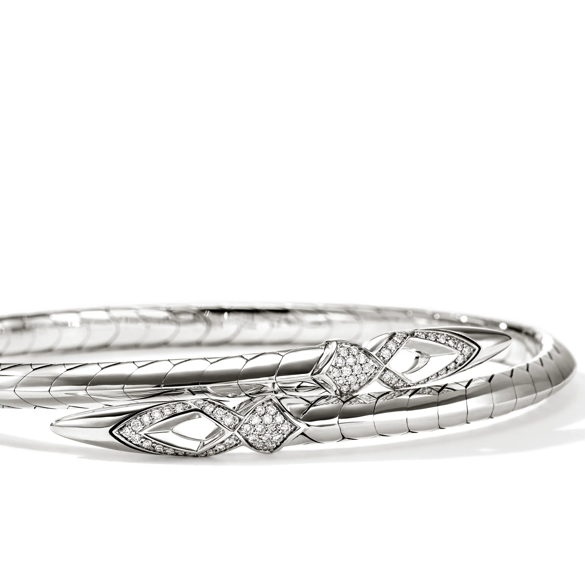 Naga Flex Cuff, Sterling Silver, Diamonds, 4.2MM|CBP603972DI - Image 2