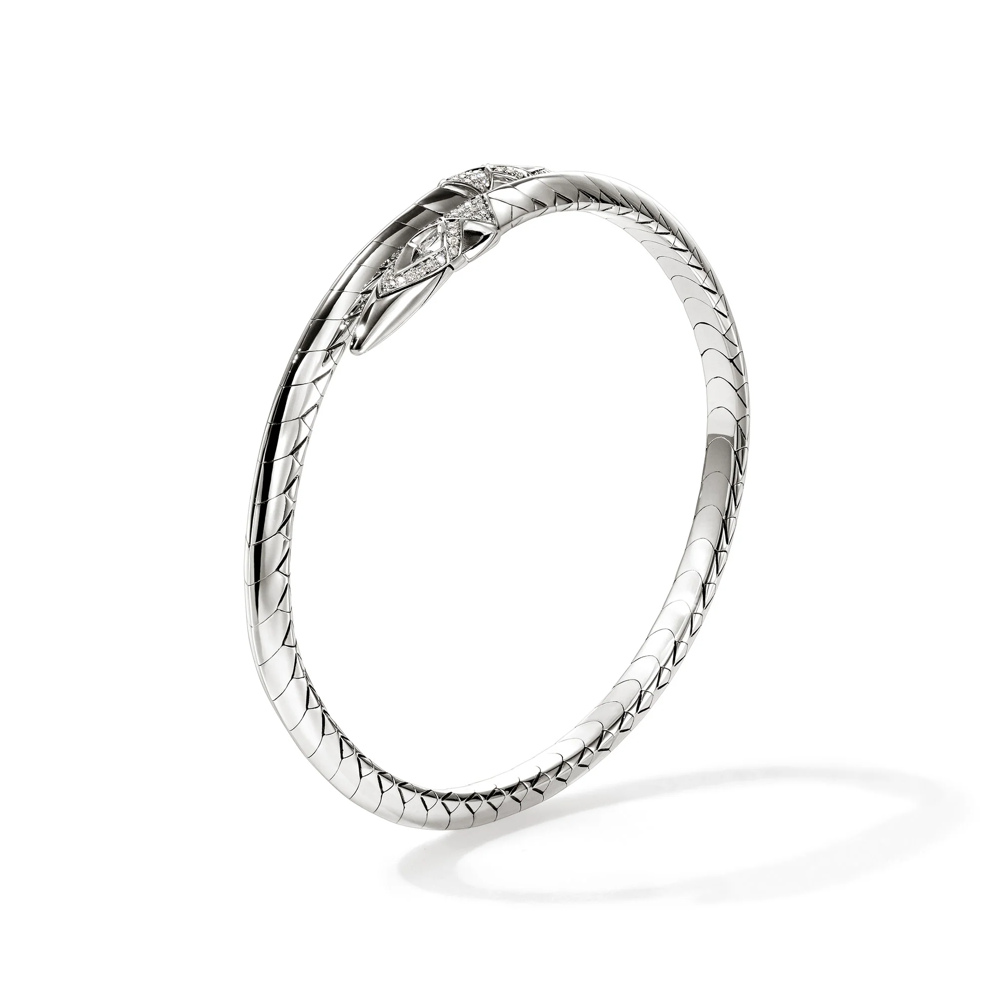 Naga Flex Cuff, Sterling Silver, Diamonds, 4.2MM|CBP603972DI - Image 3