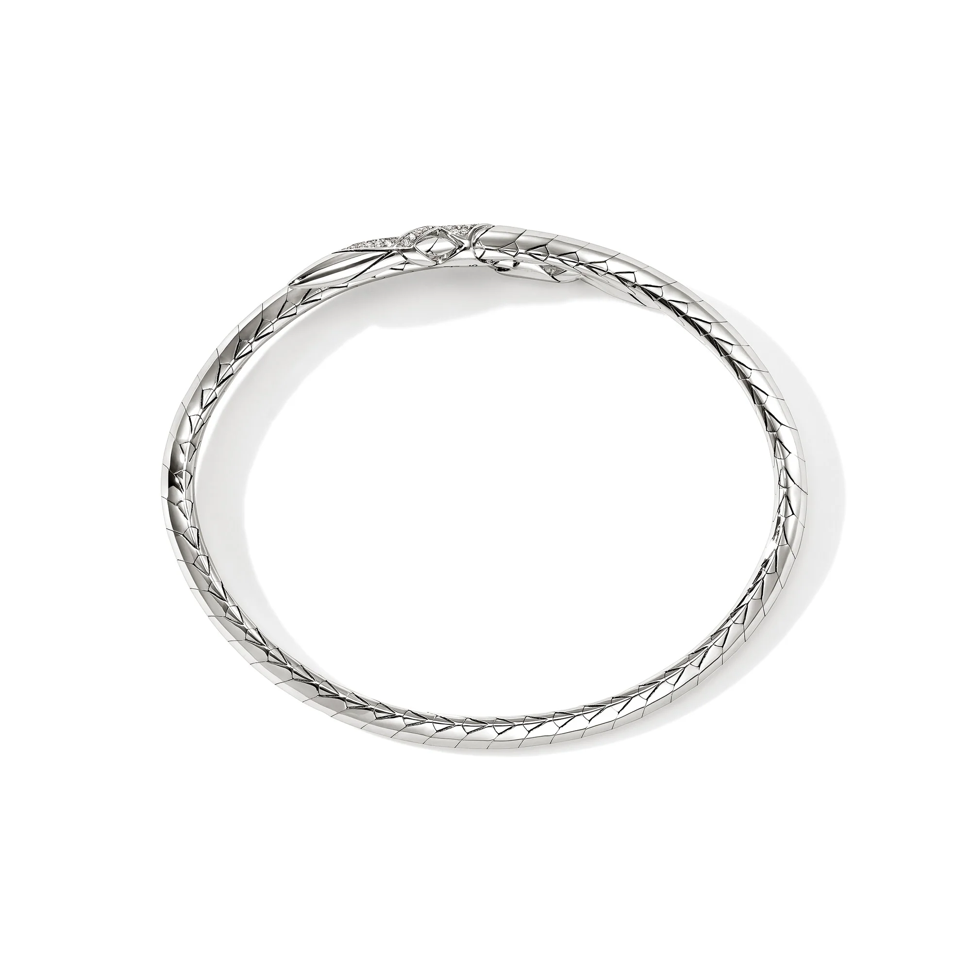 Naga Flex Cuff, Sterling Silver, Diamonds, 4.2MM|CBP603972DI - Image 4