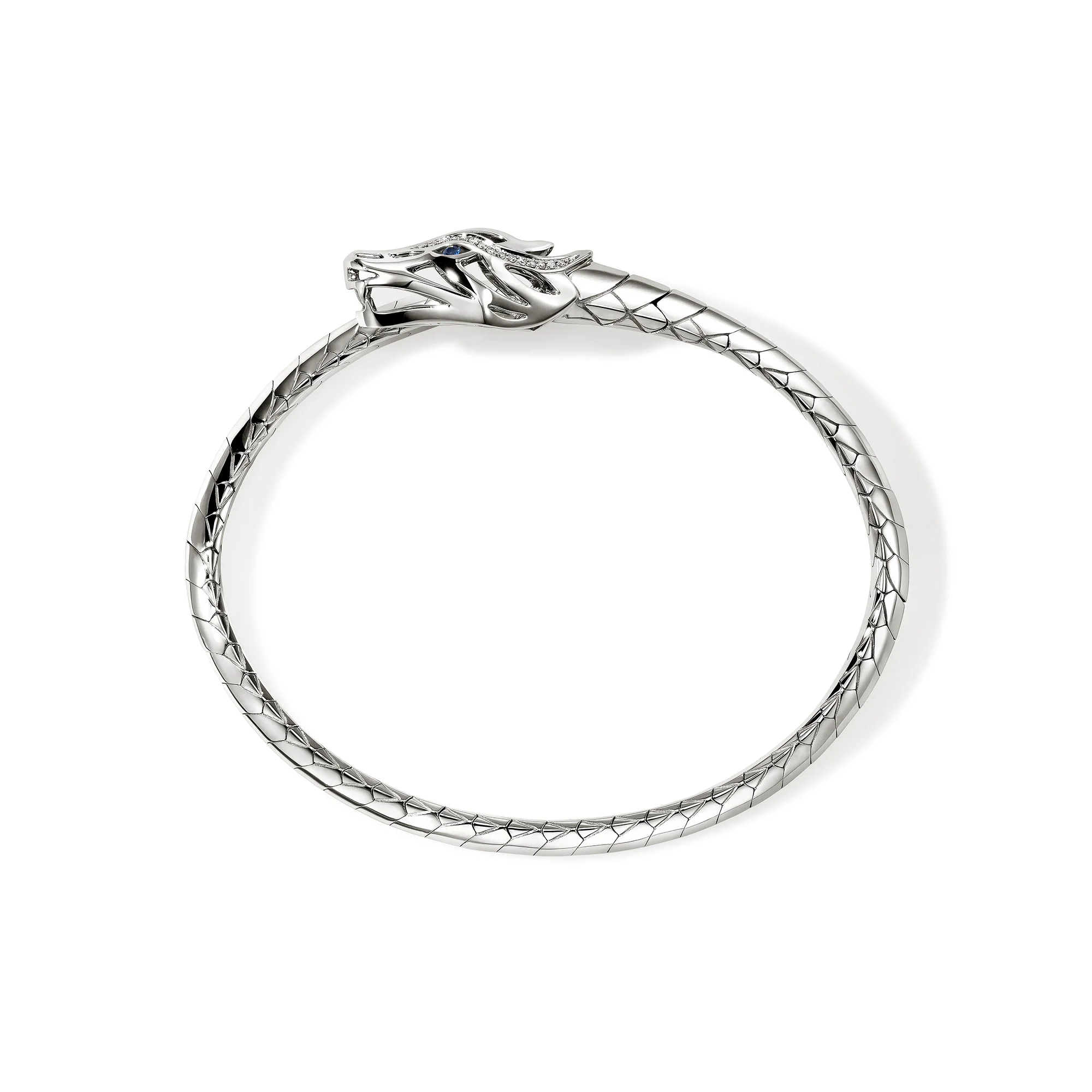 Naga Flex Cuff, Sterling Silver, Diamonds, Blue Sapphires|CBP603682BSPDI - Image 4