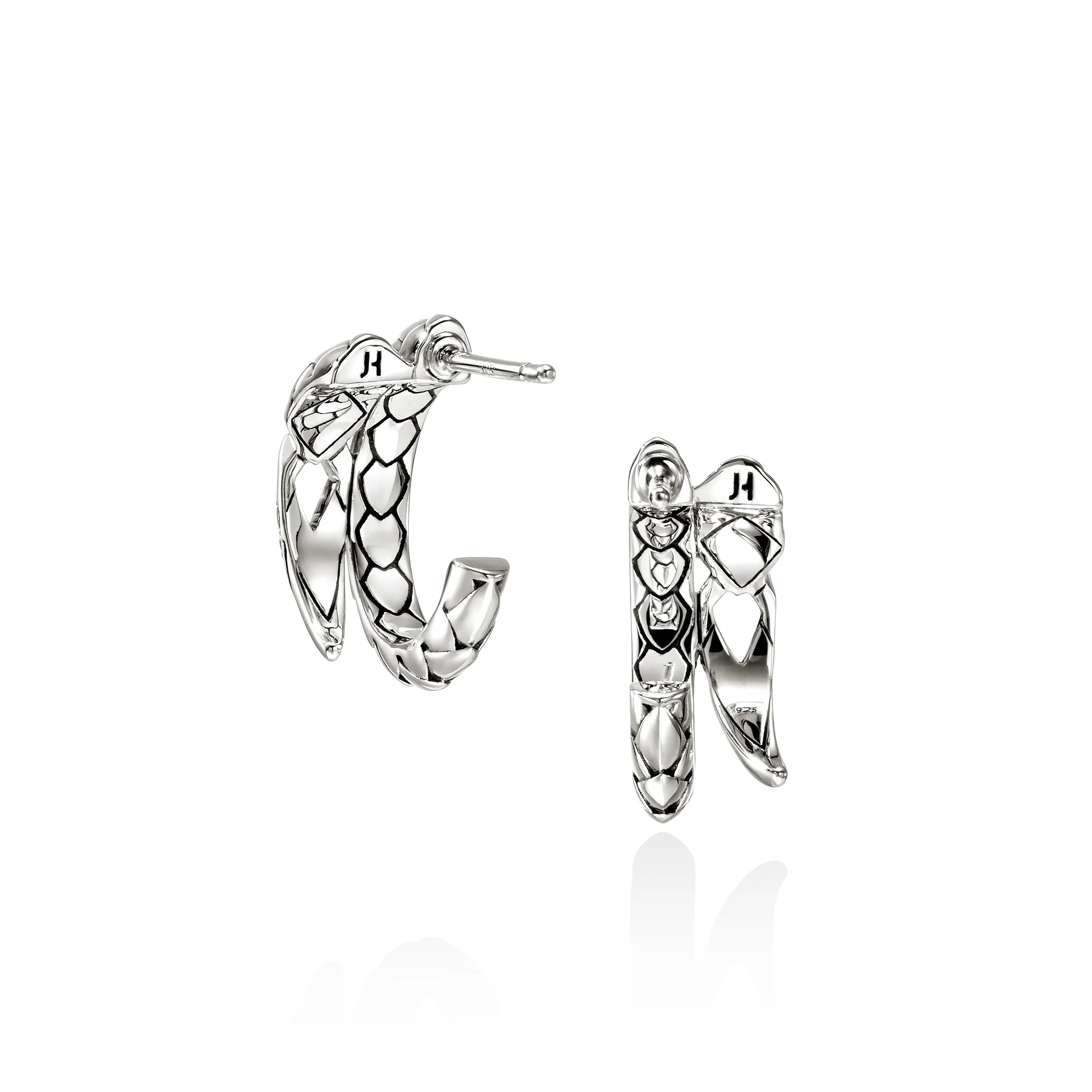 Naga Hoop Earrings, Sterling Silver, Diamonds|EBP604132DI - Image 3