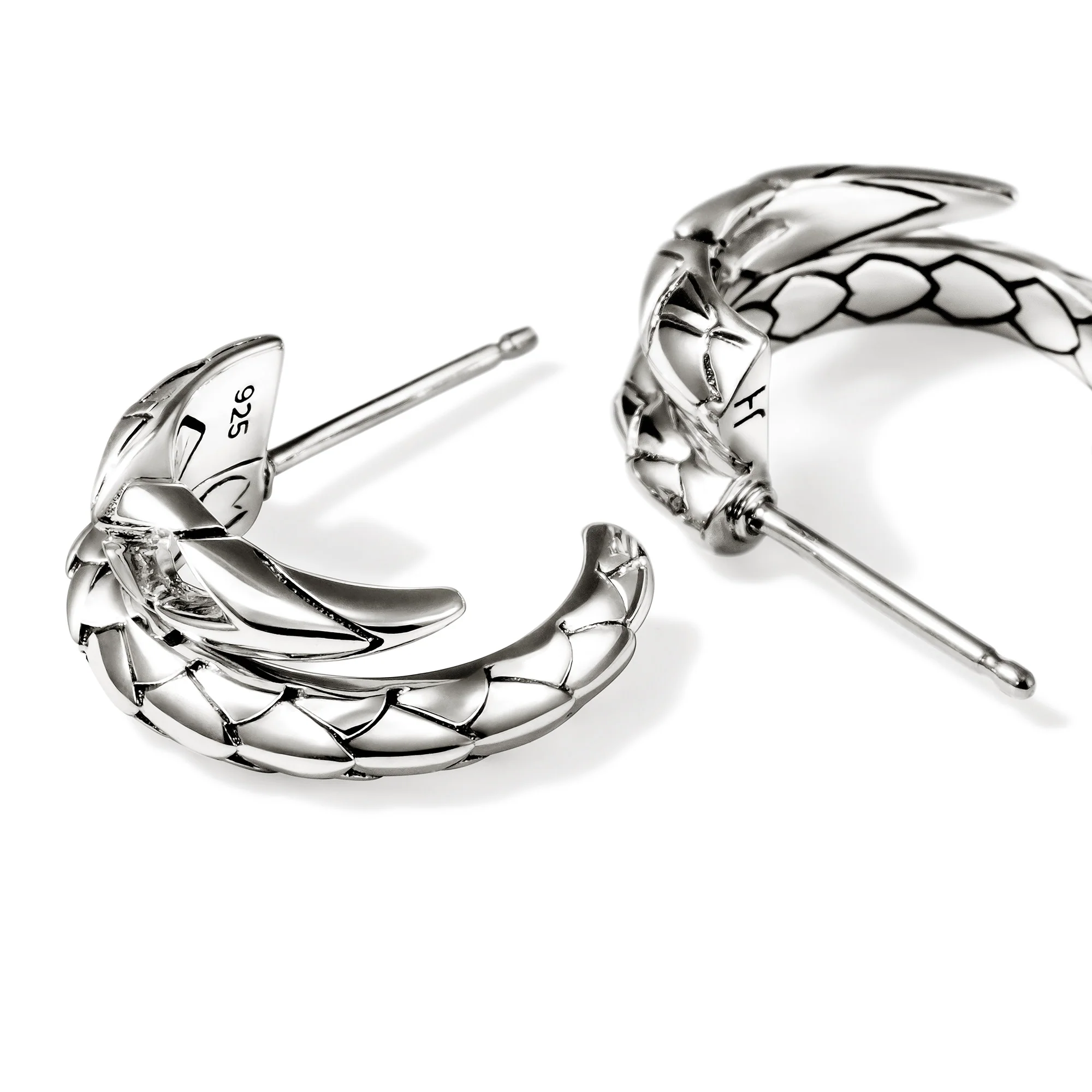 Naga Hoop Earrings, Sterling Silver|EB60413 - Image 2