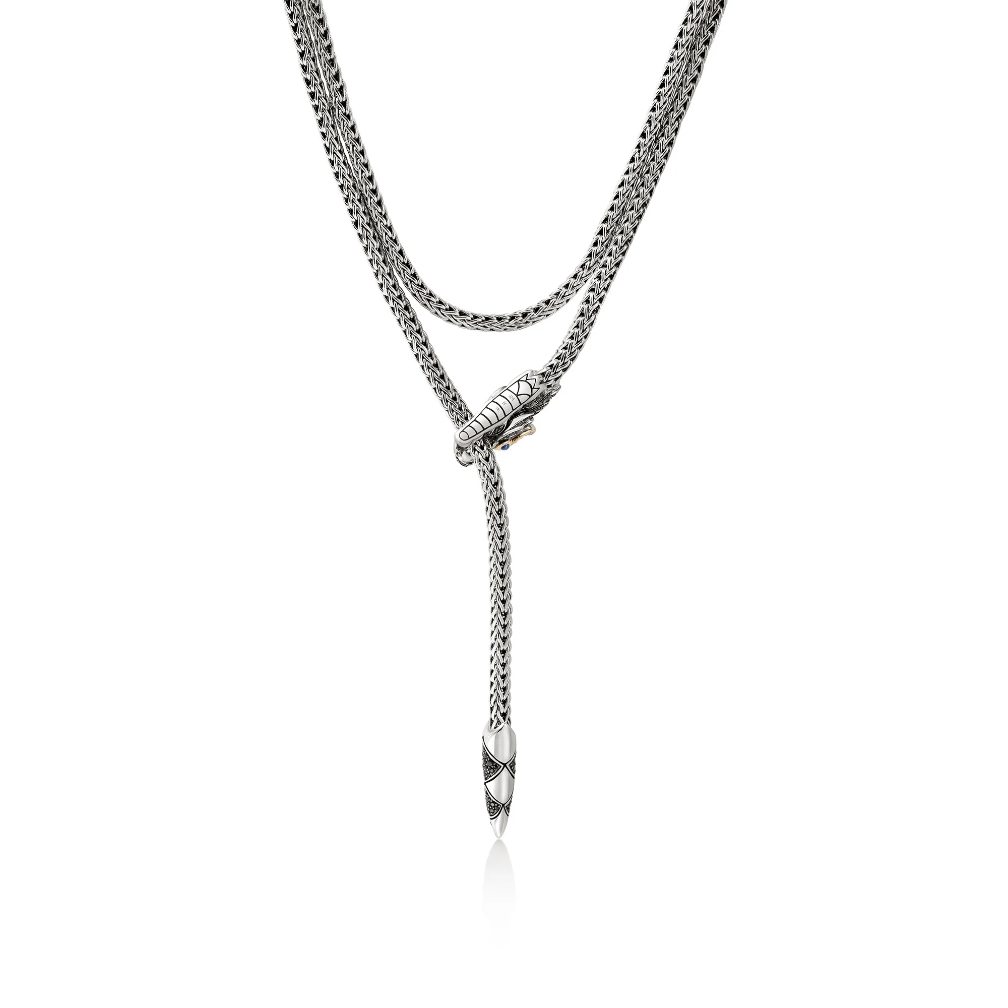 Naga Lariat, Gold, Silver, Diamonds|NZS603274BLSBSPDI - Image 4