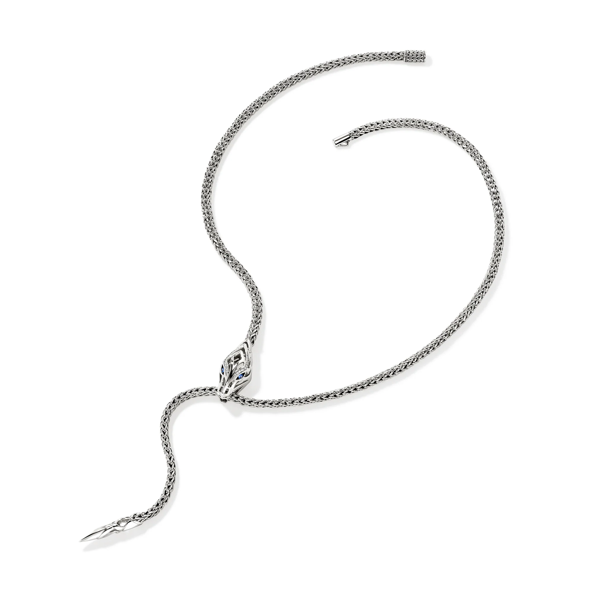 Naga Y Necklace, Sterling Silver, Diamonds, 4.4MM|NBS6034811BSPDI - Image 3