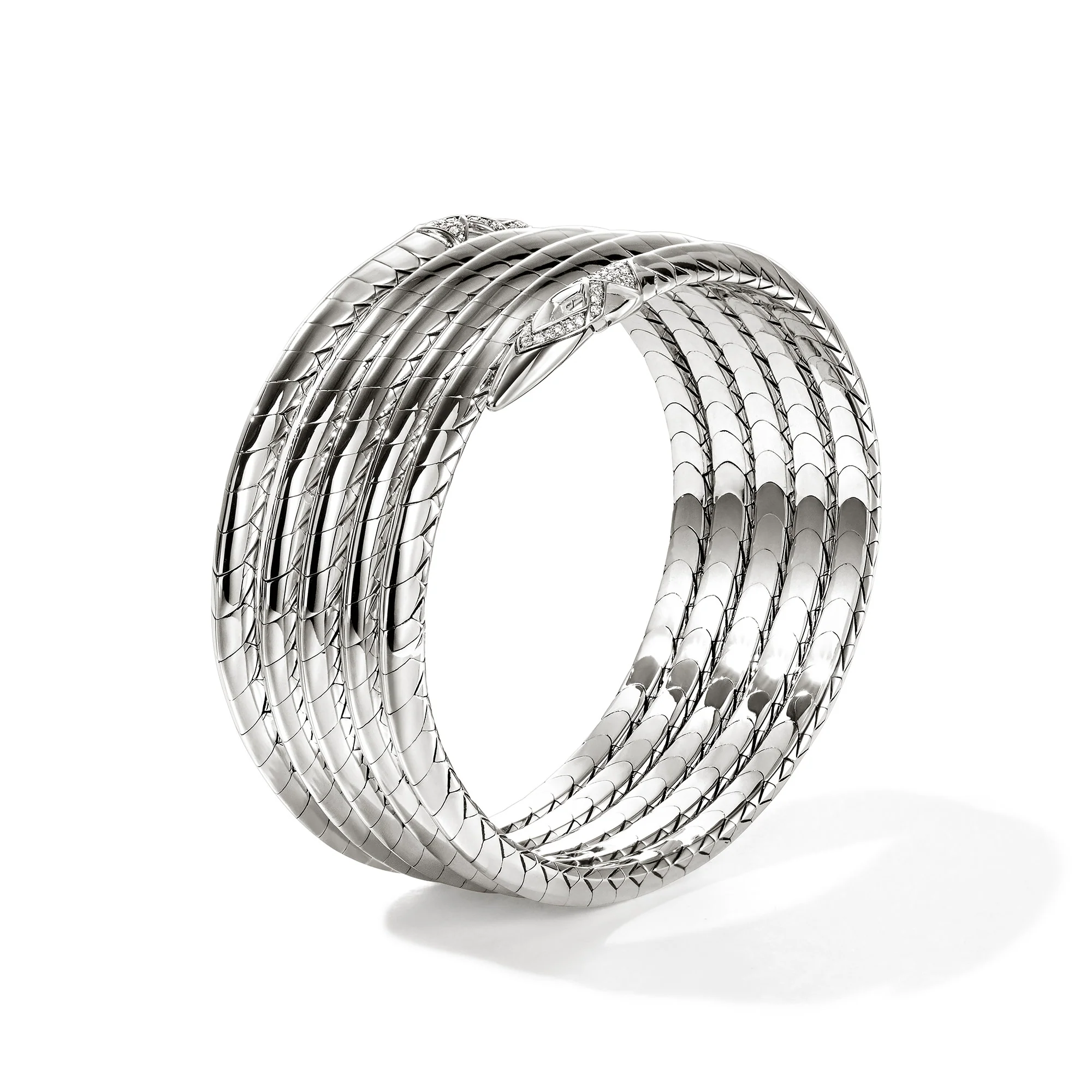 Naga Multi Coil Bracelet, Sterling Silver, Diamonds|BBP603962DI - Image 3