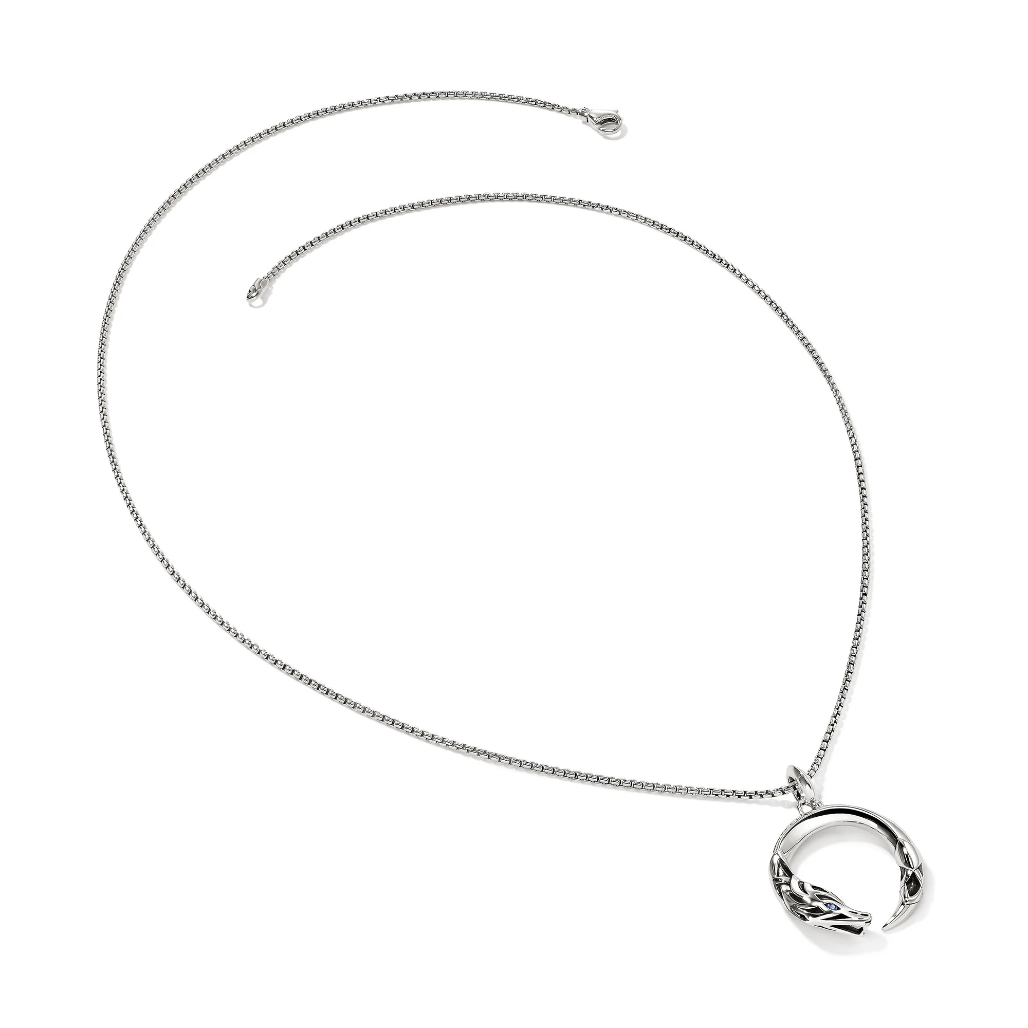 Naga Pendant Necklace, Sterling Silver, Blue Sapphire, 1.6MM|NMS603641BSP - Image 3