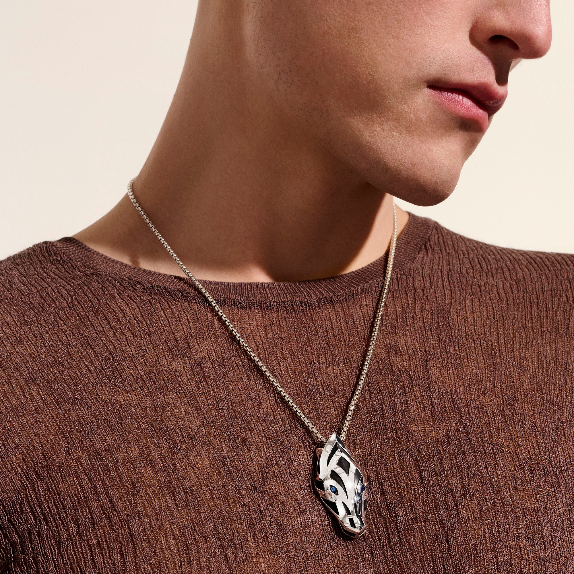 Naga Pendant Necklace, Sterling Silver, Blue Sapphire, 2.7MM|NMS603631BSP - Image 5