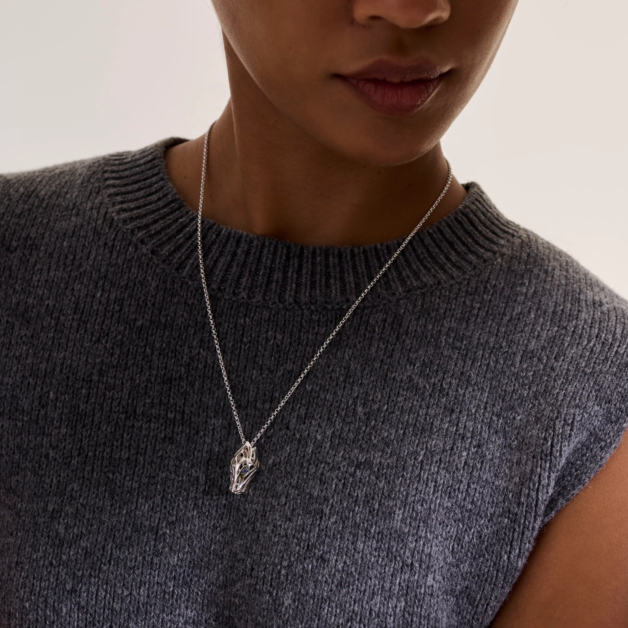 Naga Pendant Necklace, Sterling Silver|NBS603461BSP - Image 5