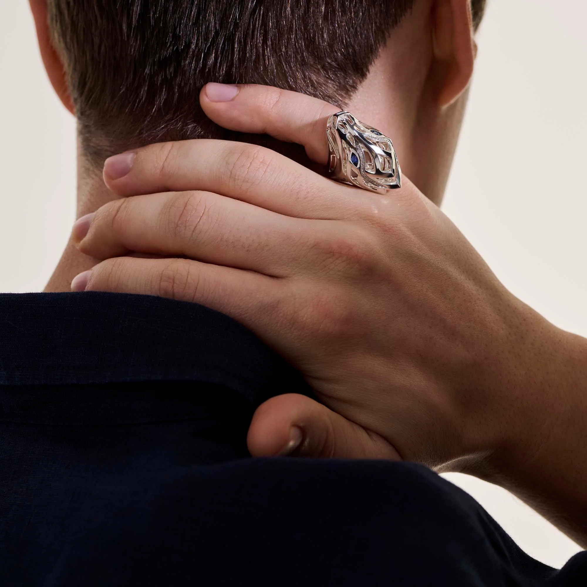 Naga Ring, Sterling Silver, Diamonds|RBP6034112BSPDI - Image 7