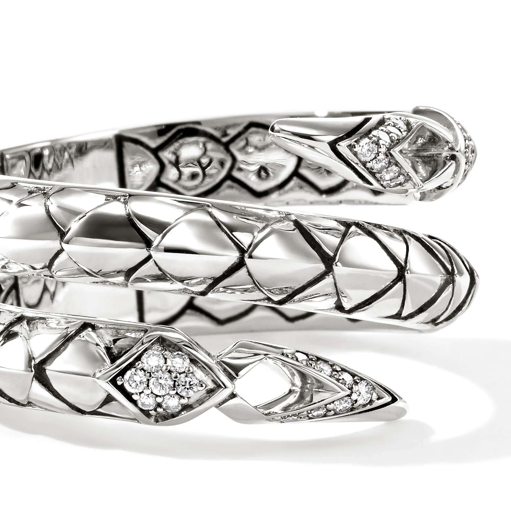 Naga Ring, Sterling Silver, Diamonds, Wide|RBP604032DI - Image 2