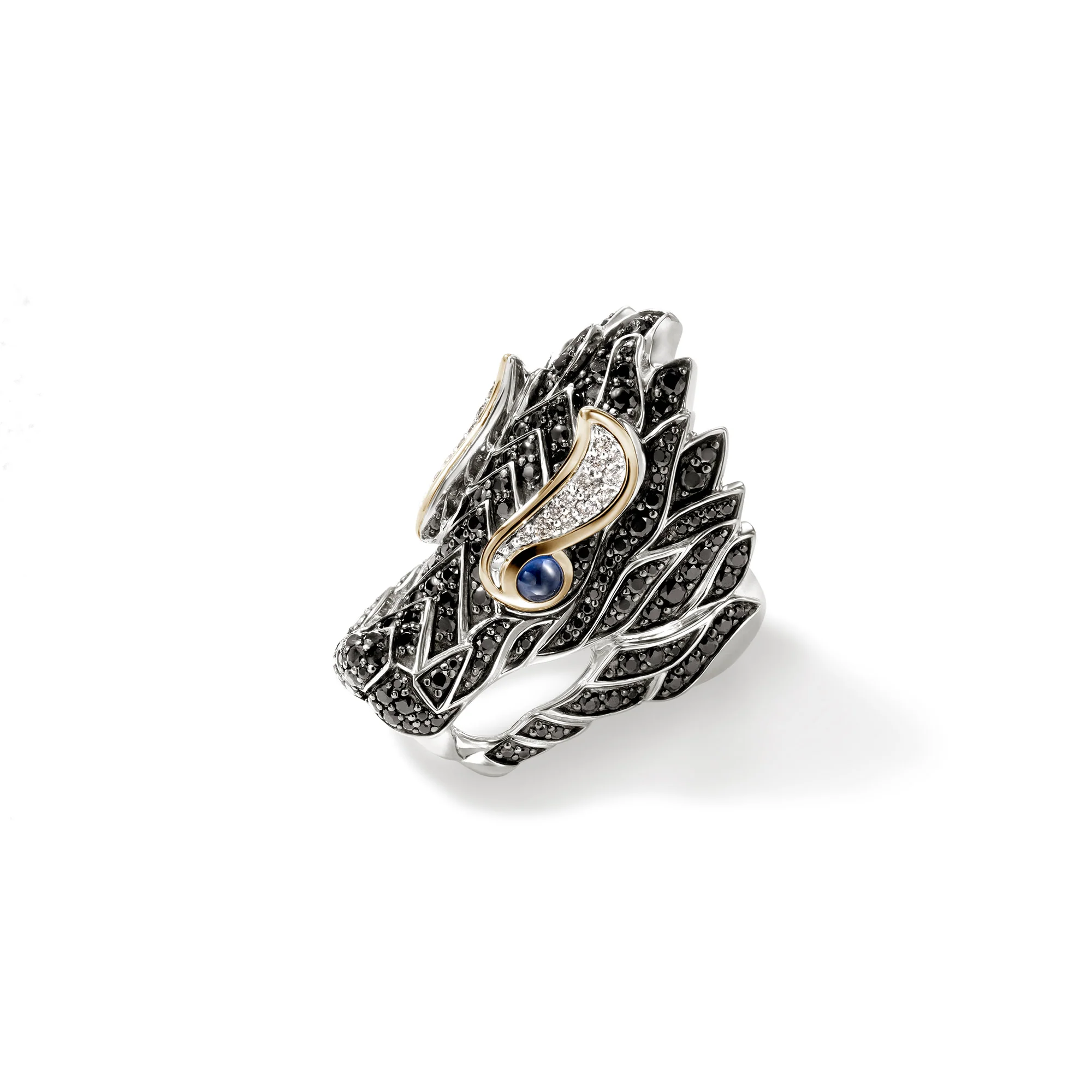 Naga Saddle Ring, Gold, Silver, Diamonds|RZS603354BLSBSPDI - Image 3