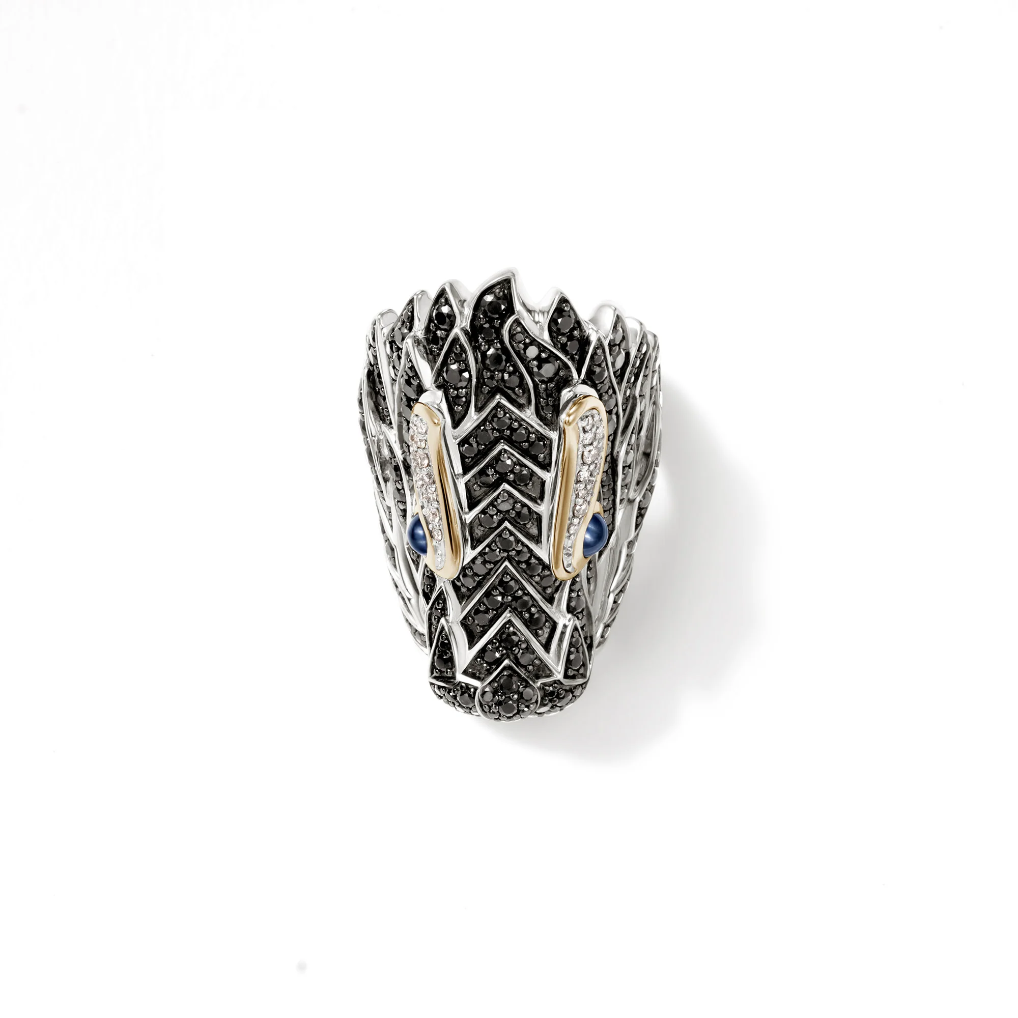 Naga Saddle Ring, Gold, Silver, Diamonds|RZS603354BLSBSPDI - Image 5