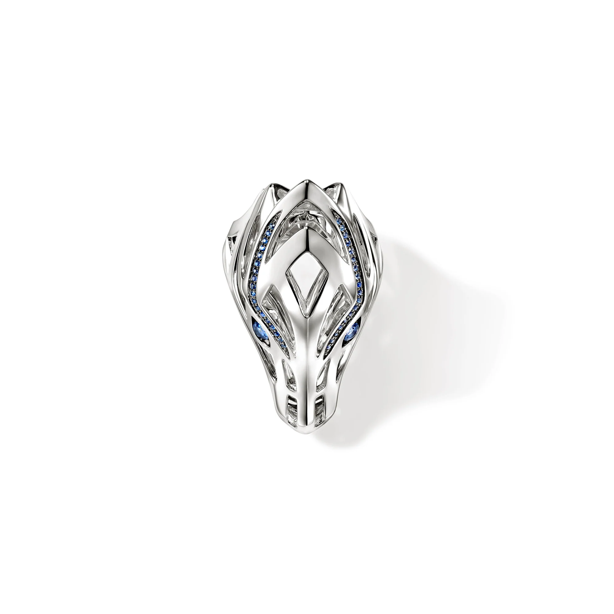 Naga Saddle Ring, Sterling Silver, Blue Sapphires|RBS6034114BSP - Image 4