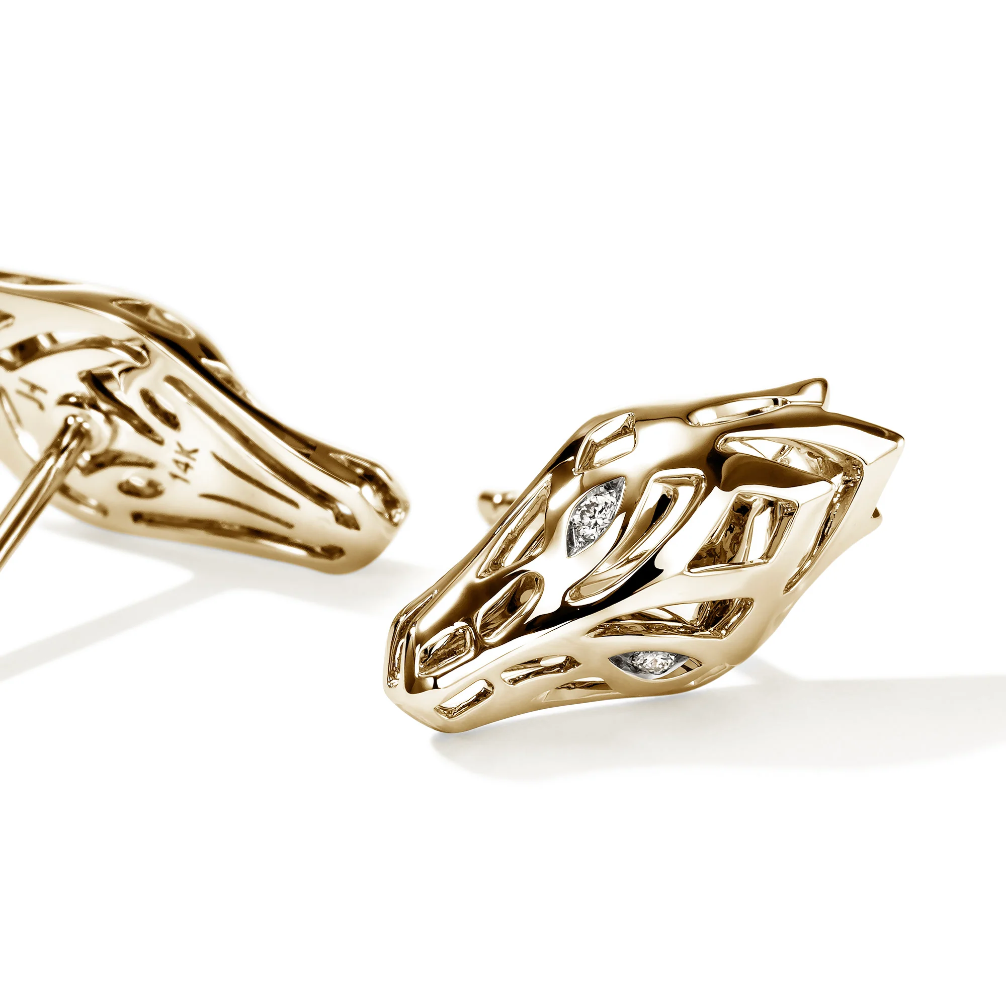 Naga Stud Earrings, Gold, Diamonds|EGGX603722DI - Image 2