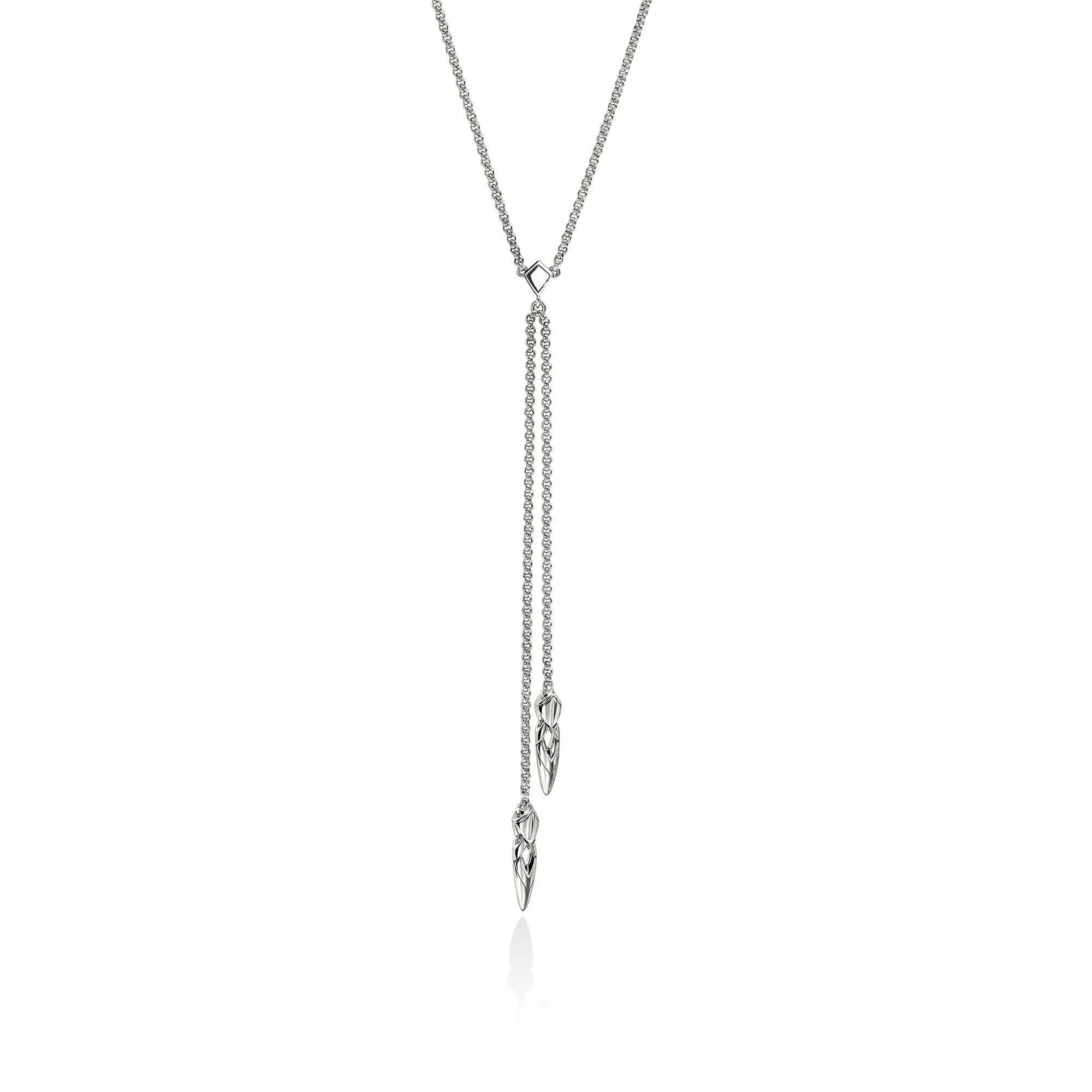 Naga Y Necklace, Sterling Silver, Diamonds, 1.5MM|NBP604012DI - Image 3