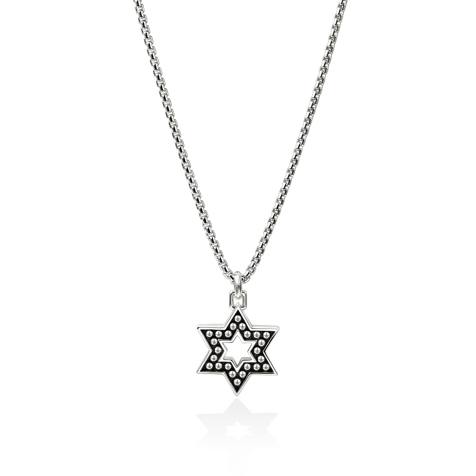 Nailhead Star of David Pendant, Sterling Silver|HM30180 - Image 3