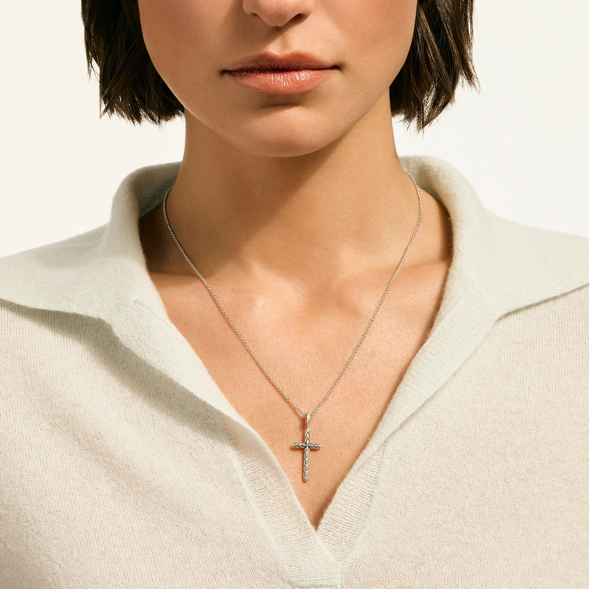 JH Essential Cross Necklace, Sterling Silver|NB989377 - Image 4