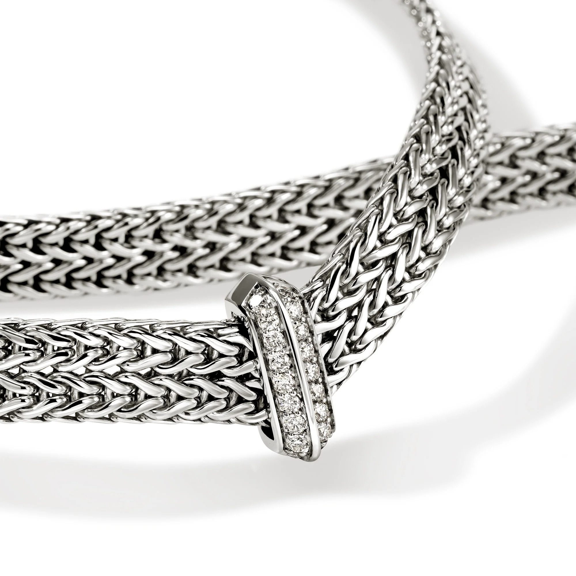 Icon Link Necklace, Sterling Silver, Diamonds, 6MM|NBP989352DI - Image 2