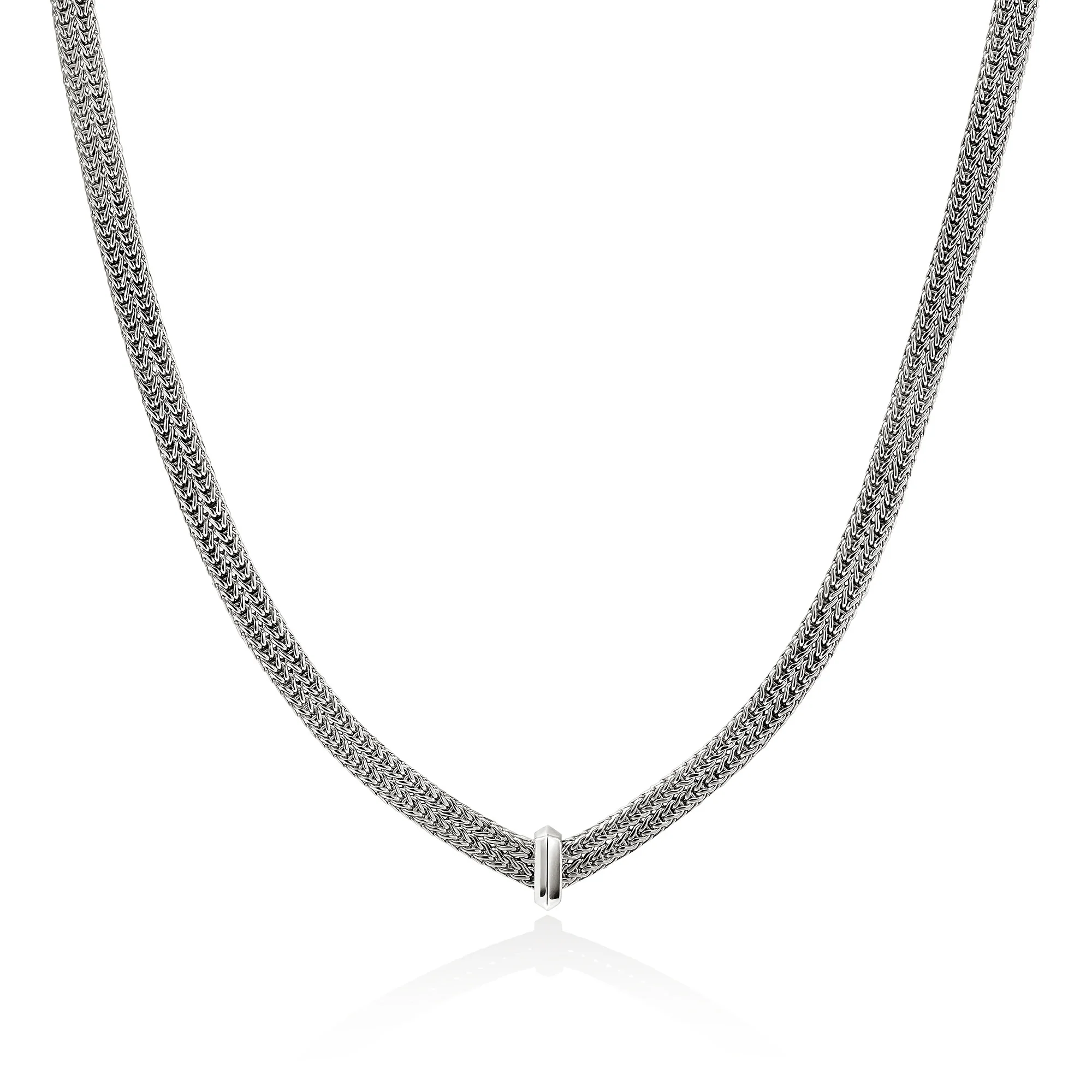 Icon Link Necklace, Sterling Silver, Diamonds, 6MM|NBP989352DI - Image 3