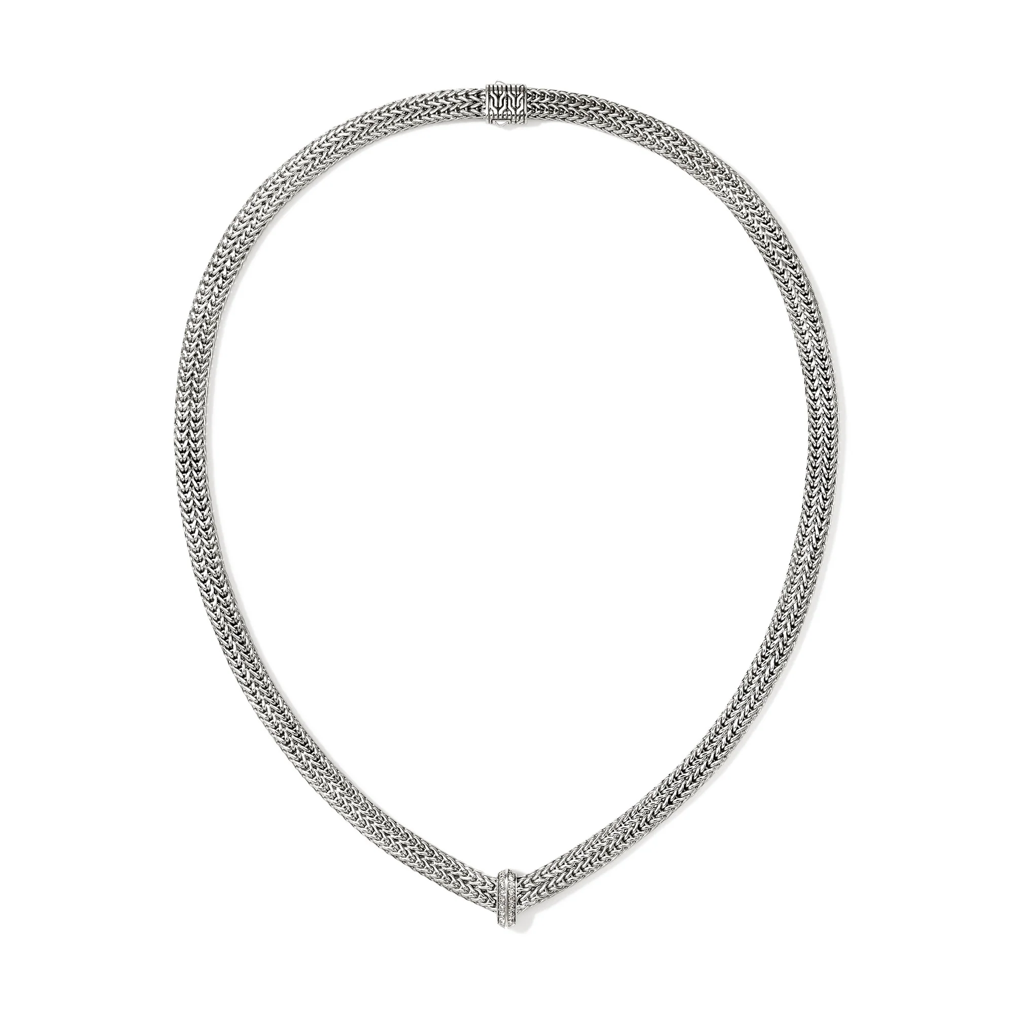 Icon Link Necklace, Sterling Silver, Diamonds, 6MM|NBP989352DI - Image 4