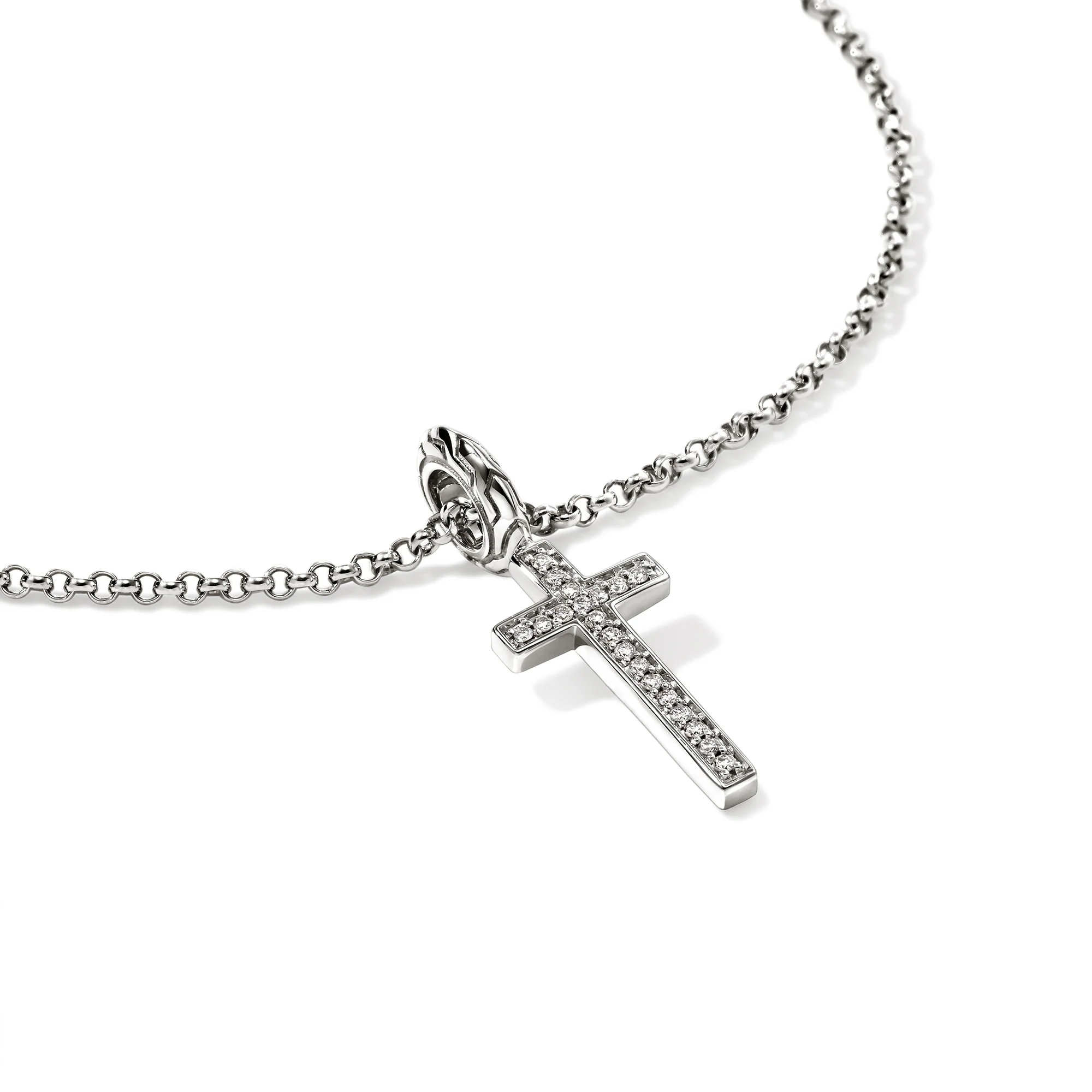 JH Essential Cross Necklace, Sterling Silver, Diamonds|NBP9893882DI - Image 2