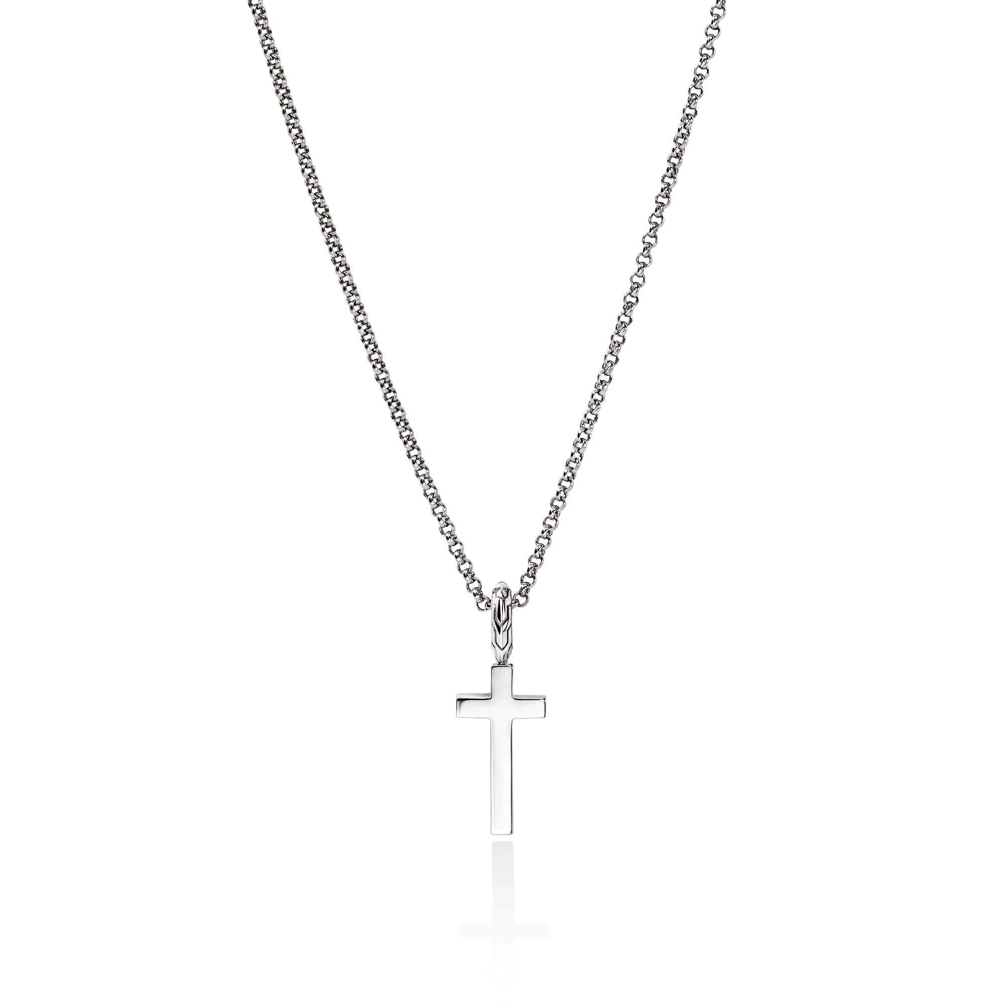 JH Essential Cross Necklace, Sterling Silver, Diamonds|NBP9893882DI - Image 3
