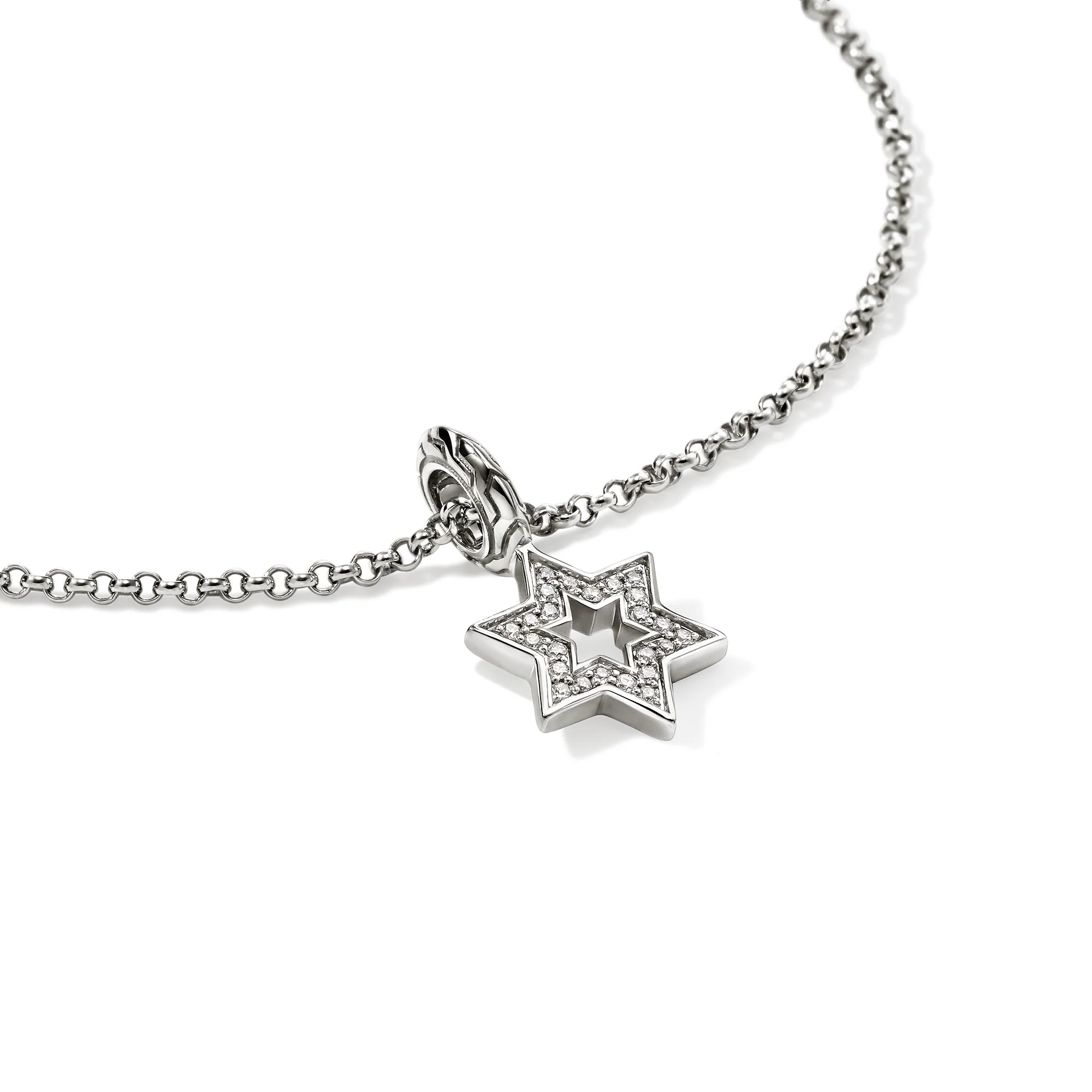 JH Essential Star of David Necklace, Sterling Silver, Diamonds|NBP9894002DI - Image 2