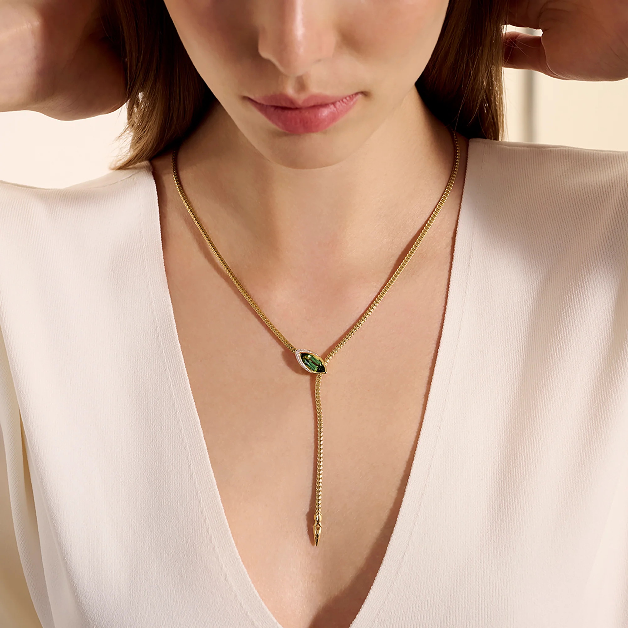 Artisan Series Naga Lariat Necklace, 2.5MM|NGS603781MGTDI - Image 2