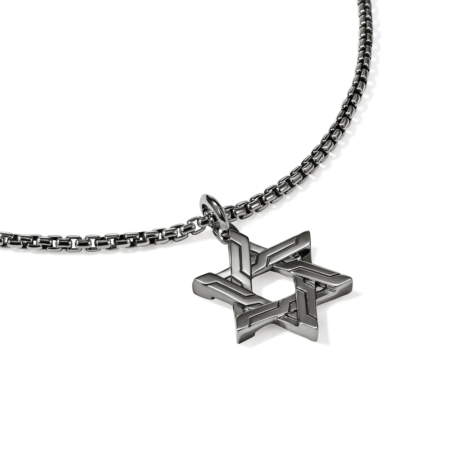 Icon 50 Star of David Pendant Necklace, Dark Silver|NM989488BRD - Image 2