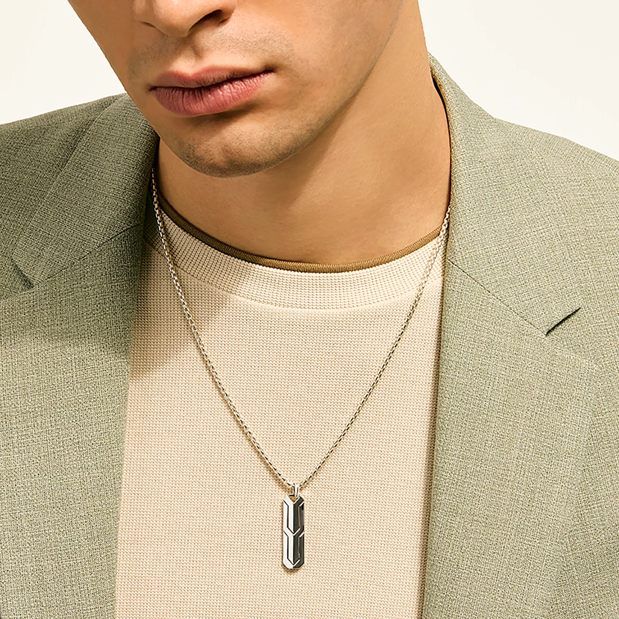 Icon 50 Tag Pendant Necklace, Sterling Silver|NM98955 - Image 5
