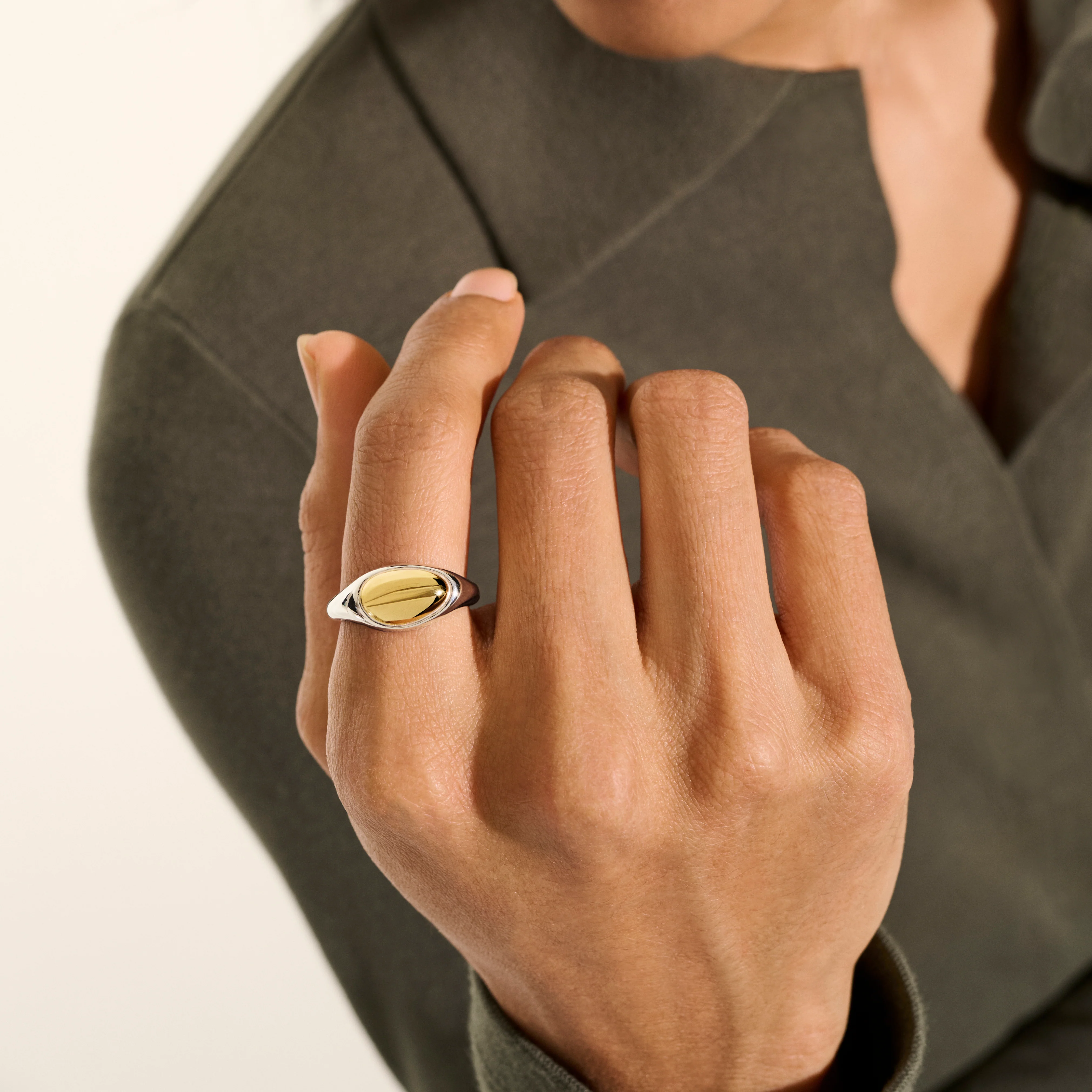 Pebble Ring, Sterling Silver, Gold|RZZ987477 - Image 6