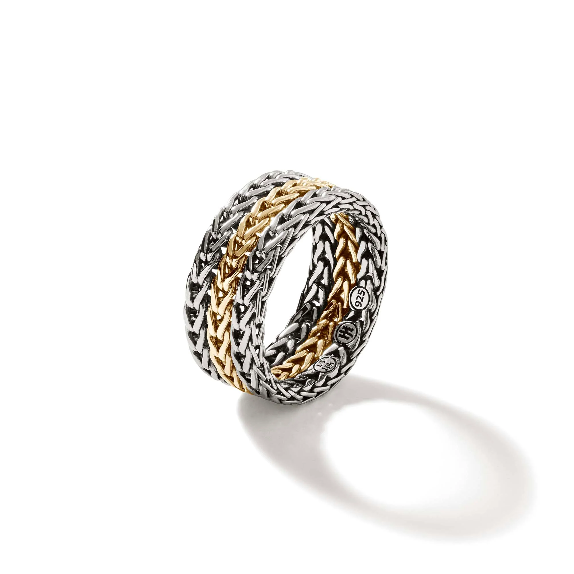 Icon Link Chain Ring, Silver, Gold, Wide|RZ900949 - Image 3