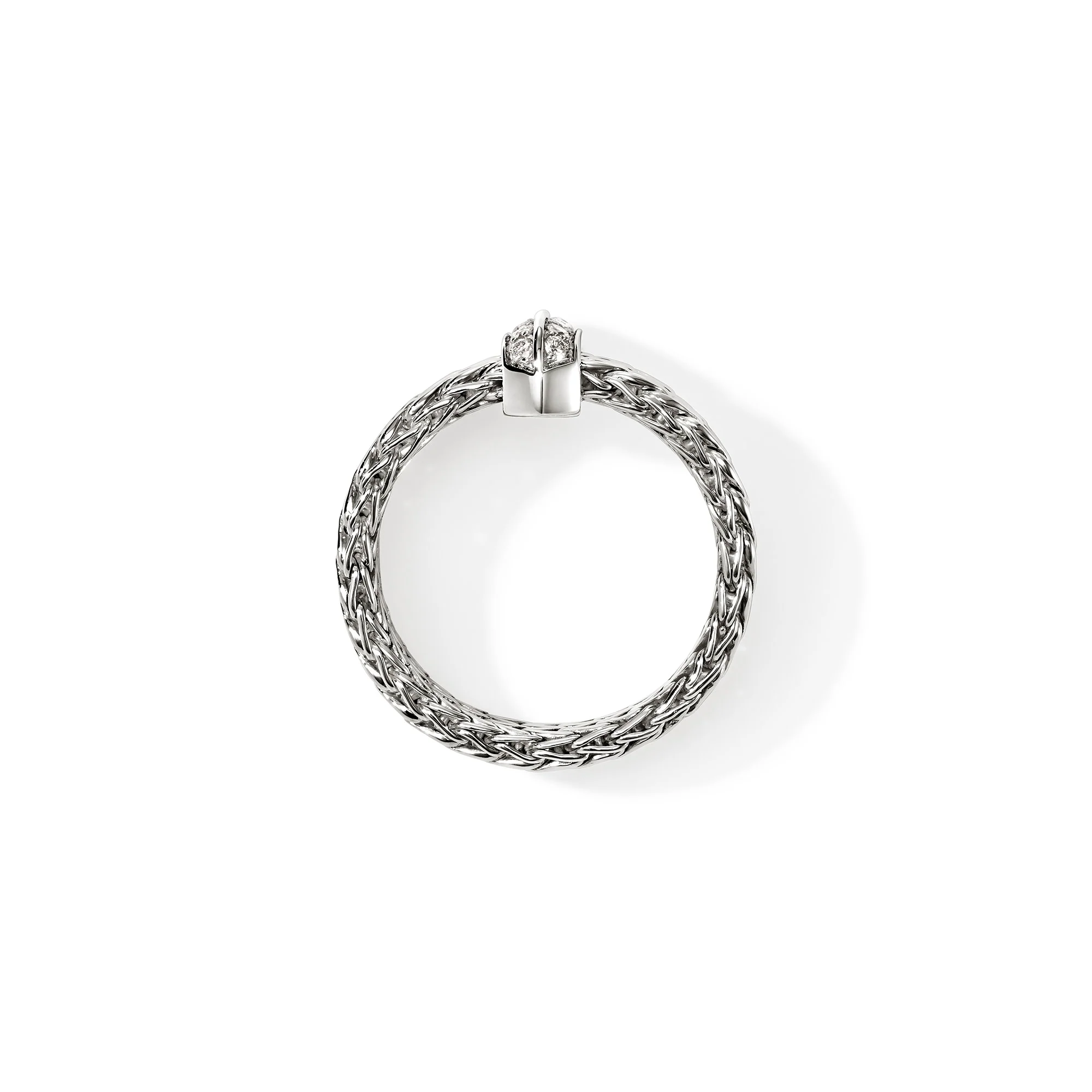 Icon Link Bar Ring, Sterling Silver, Diamonds, 6MM|RBP987362DI - Image 4