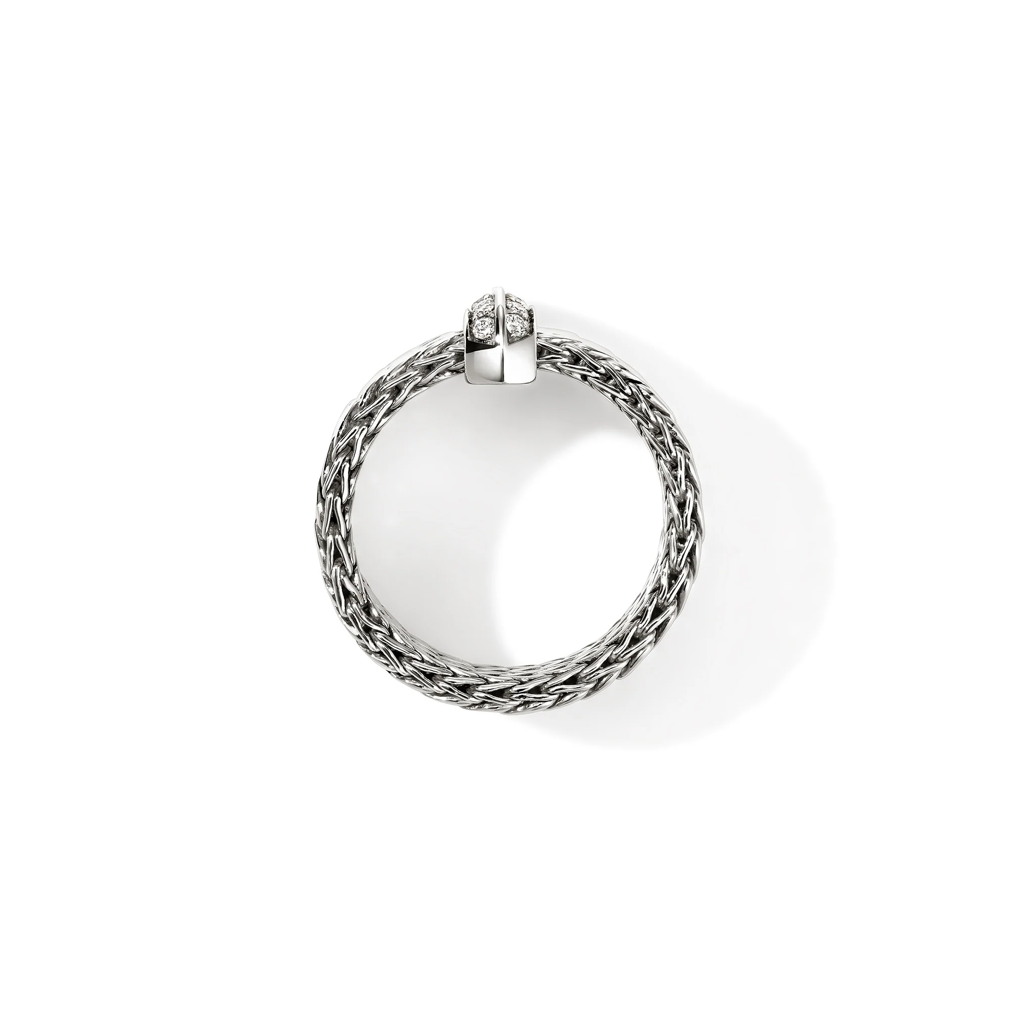 Icon Link Bar Ring, Sterling Silver, Diamonds, 9MM|RBP989532DI - Image 4