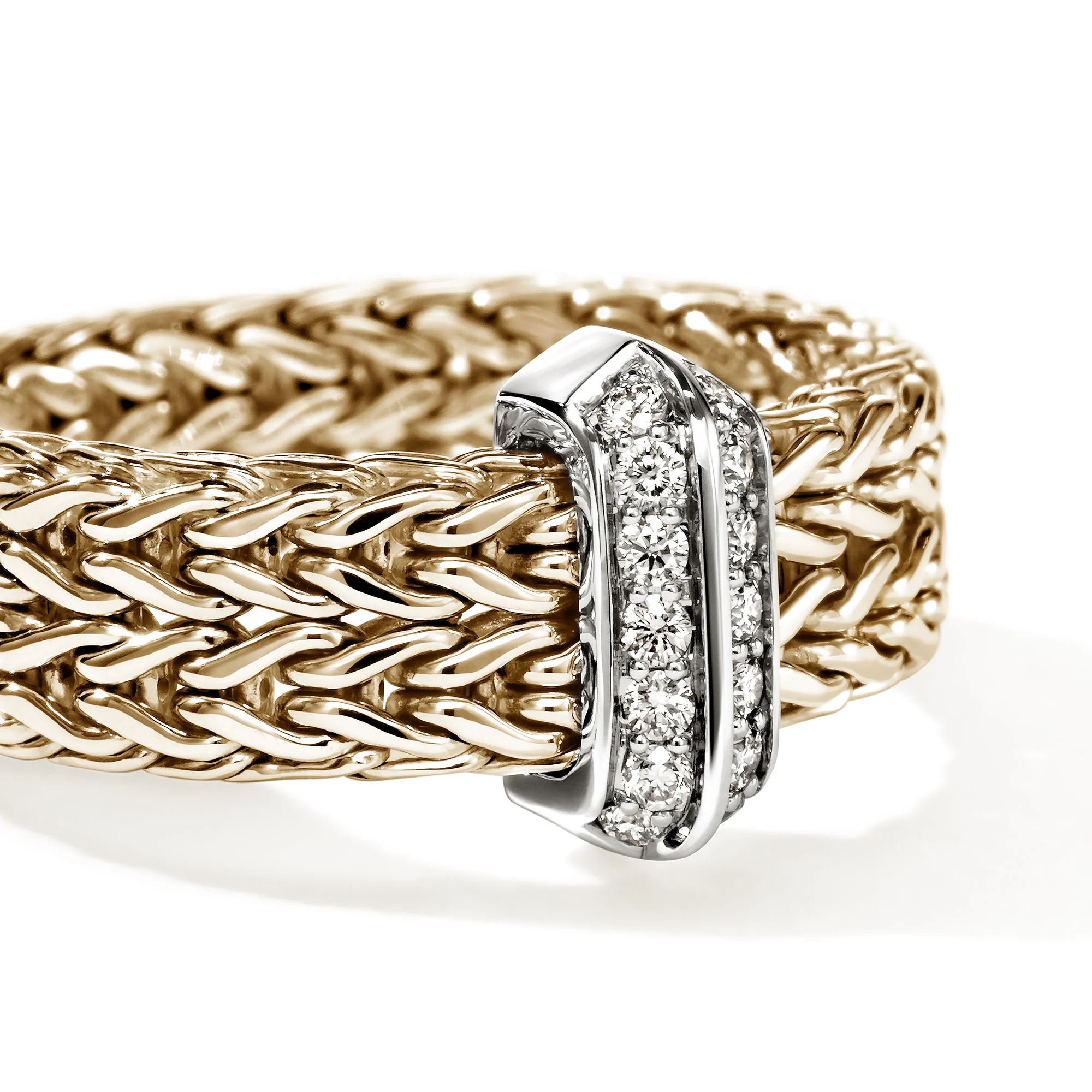 Icon Link Bar Ring, Gold, Diamonds, 6MM|RGGX987362DI - Image 2