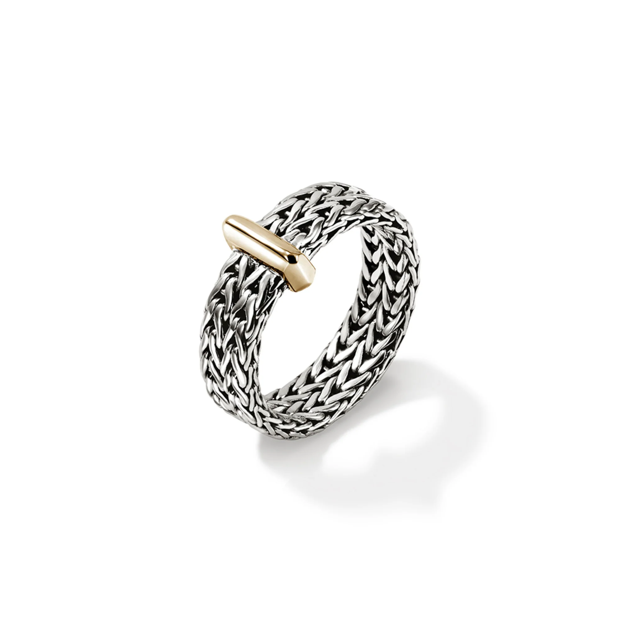 Icon Link Bar Ring, Sterling Silver, Gold, 6MM|RZZ98736 - Image 3