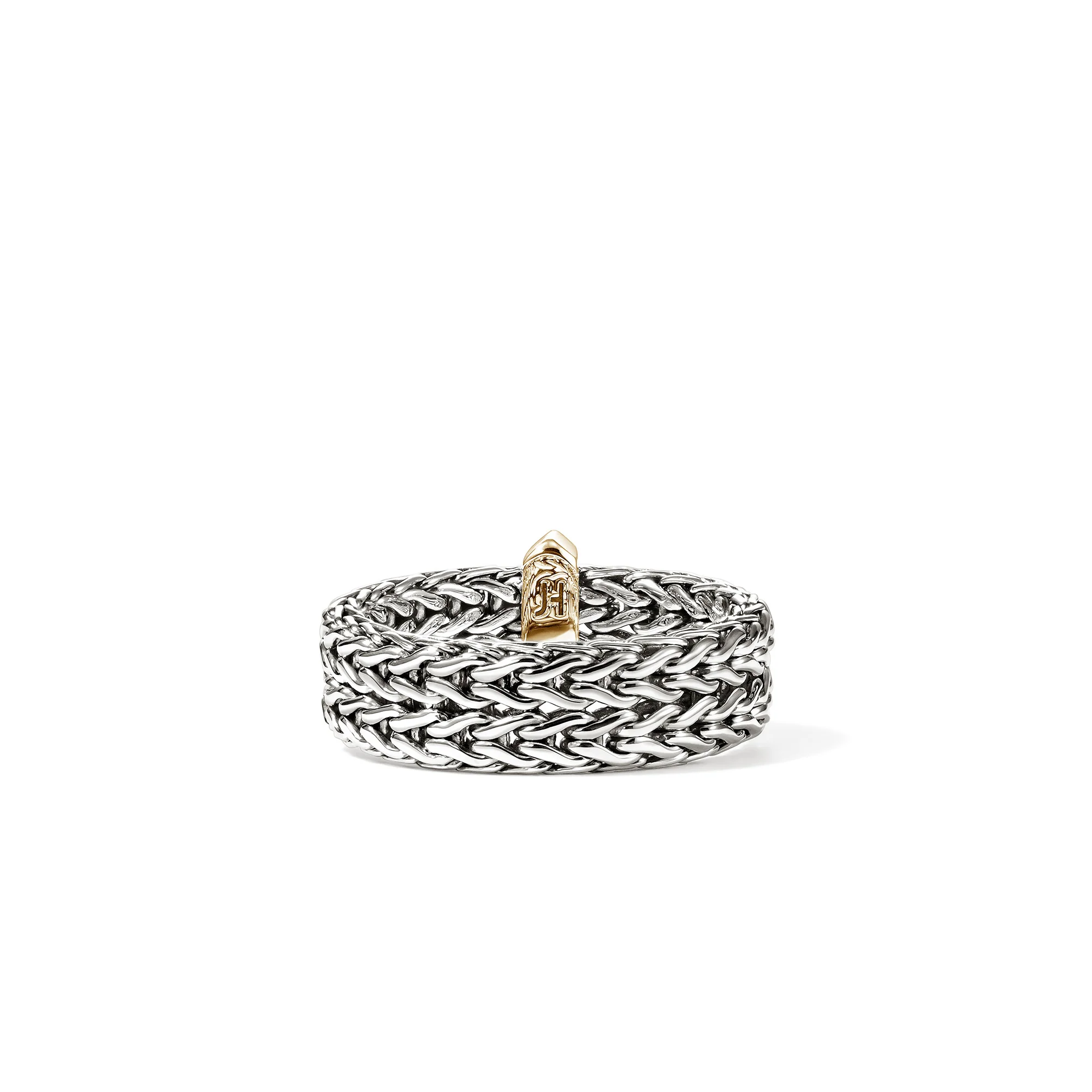 Icon Link Bar Ring, Sterling Silver, Gold, 6MM|RZZ98736 - Image 4
