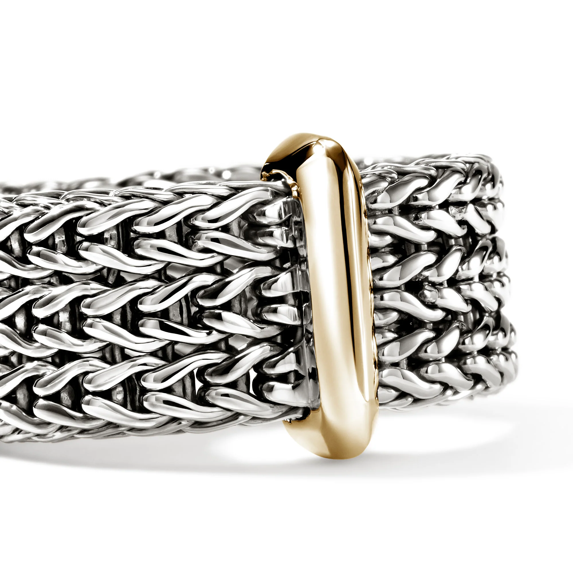 Icon Link Bar Ring, Sterling Silver, Gold, 9MM|RZZ98953 - Image 2